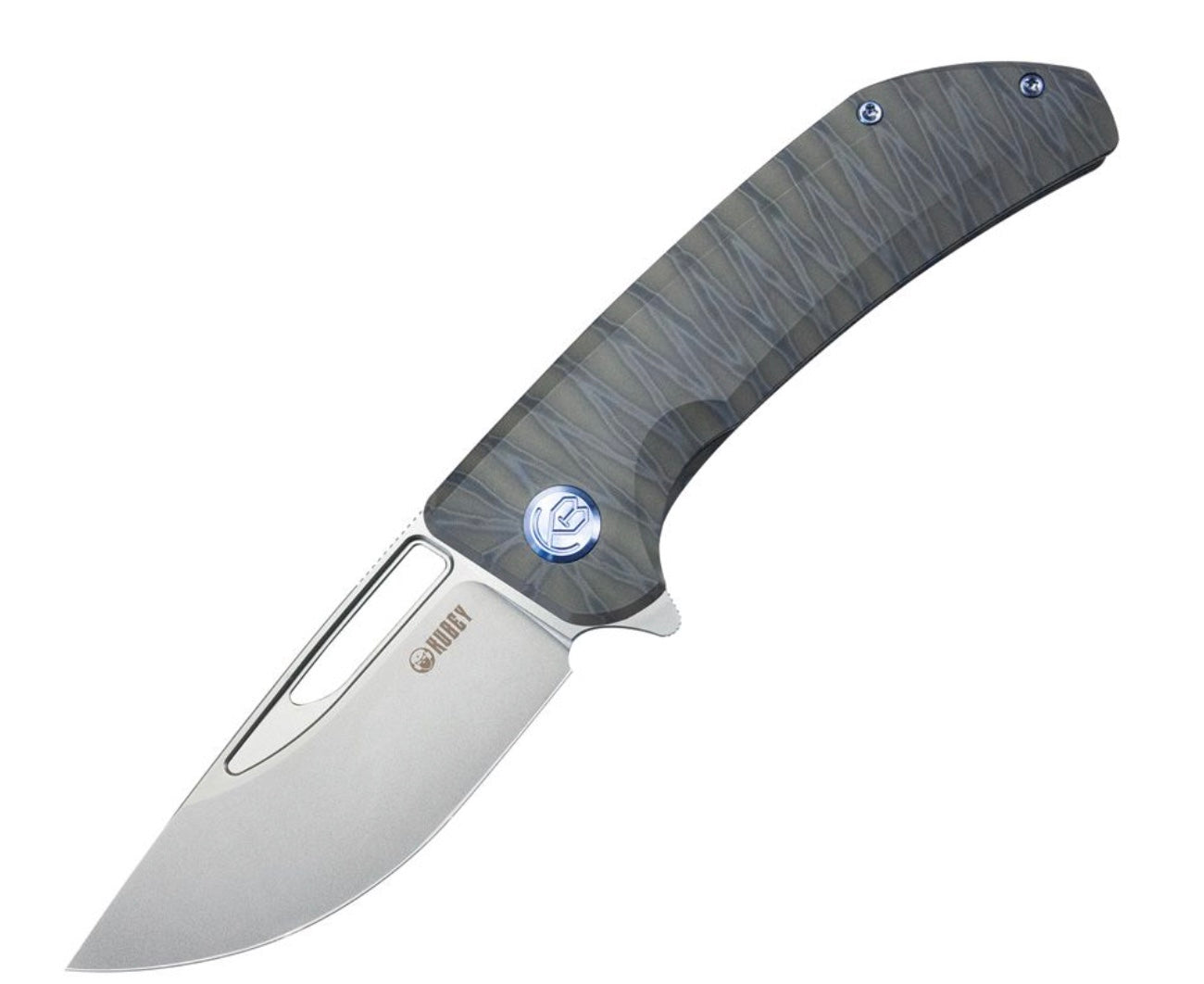 Kubey Hyperion Premium EDC Knife - Flamed Titanium Handles & S35VN Blade