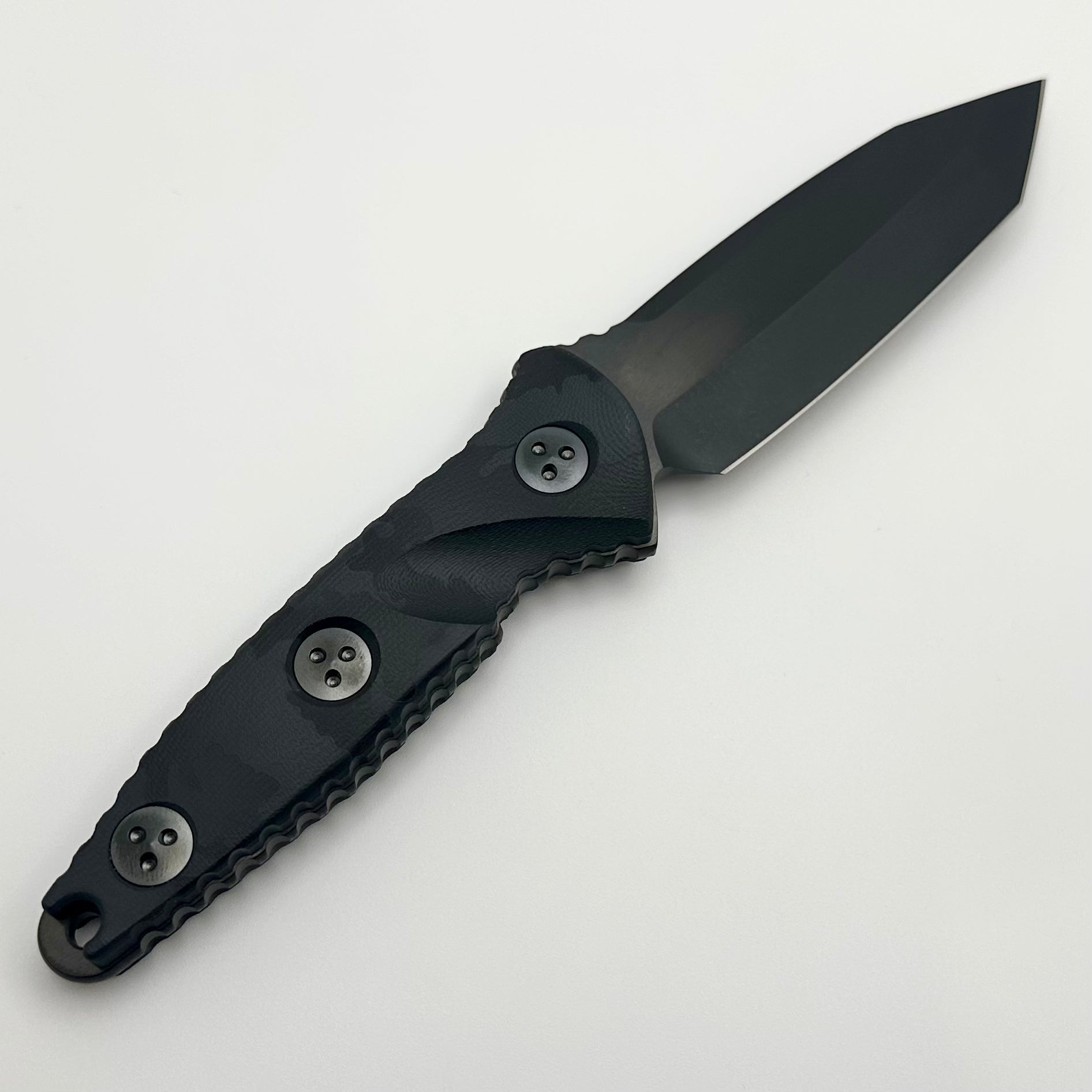 Microtech Socom Alpha Mini Tanto - Ultimate Tactical Knife with Black DLC & Urban Camo Handles