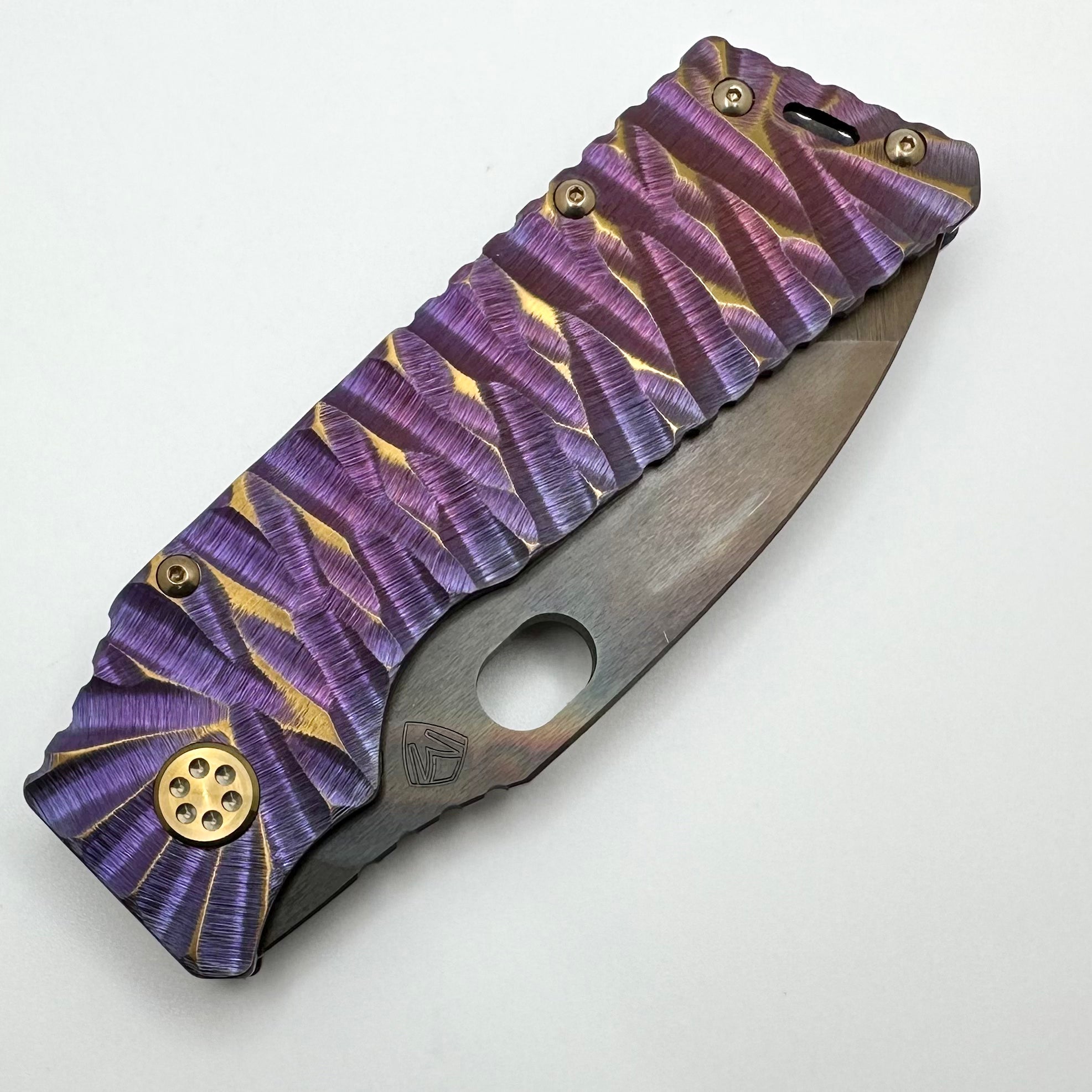 Medford TFF-1 S45VN Premium Tactical Folding Knife - Vulcan & Violet with Bronze Accents