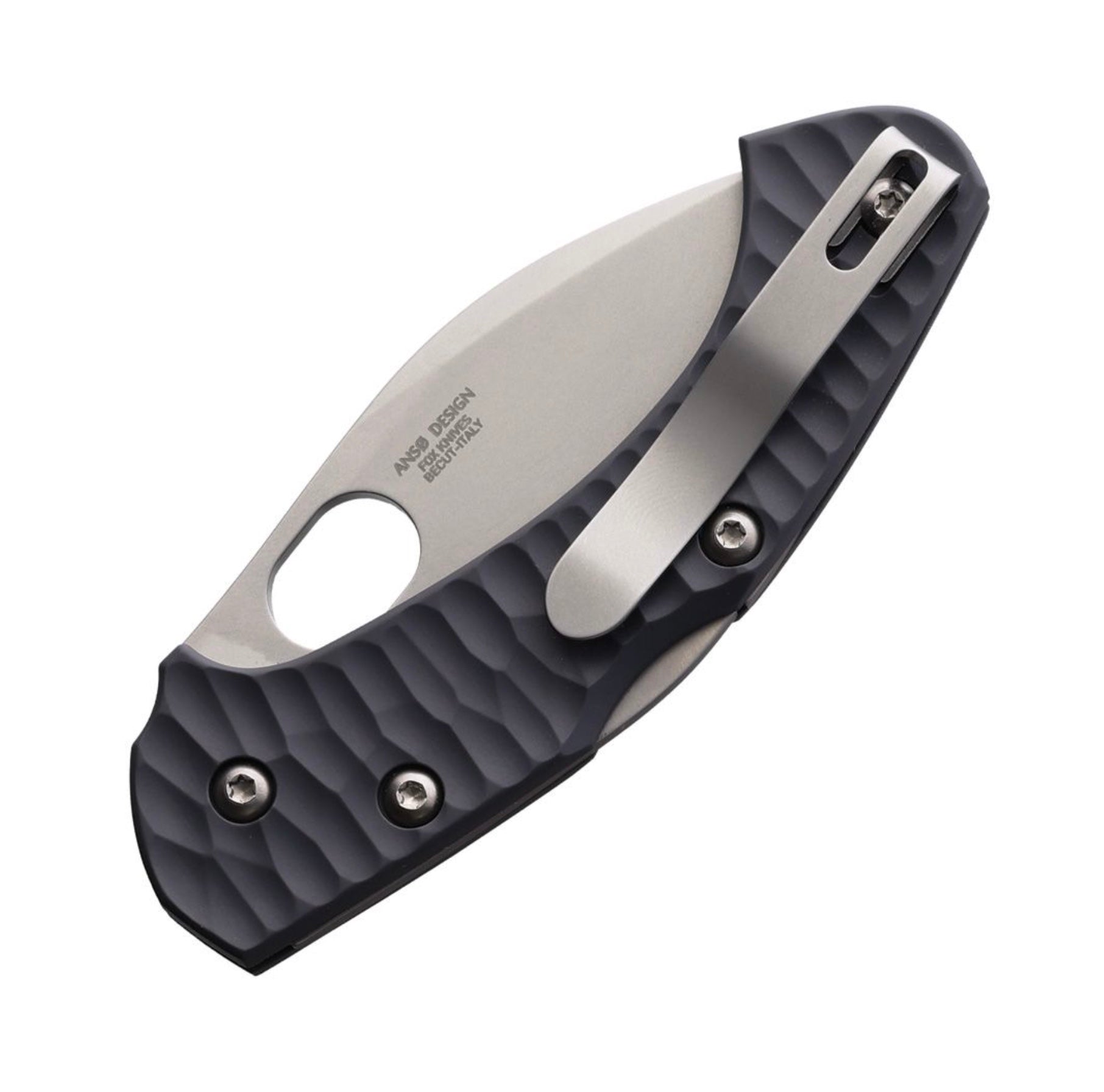 Fox Knives Zero 2.0 - Premium Compact EDC Knife with Gray FRN Handle & Stonewash Becut Blade