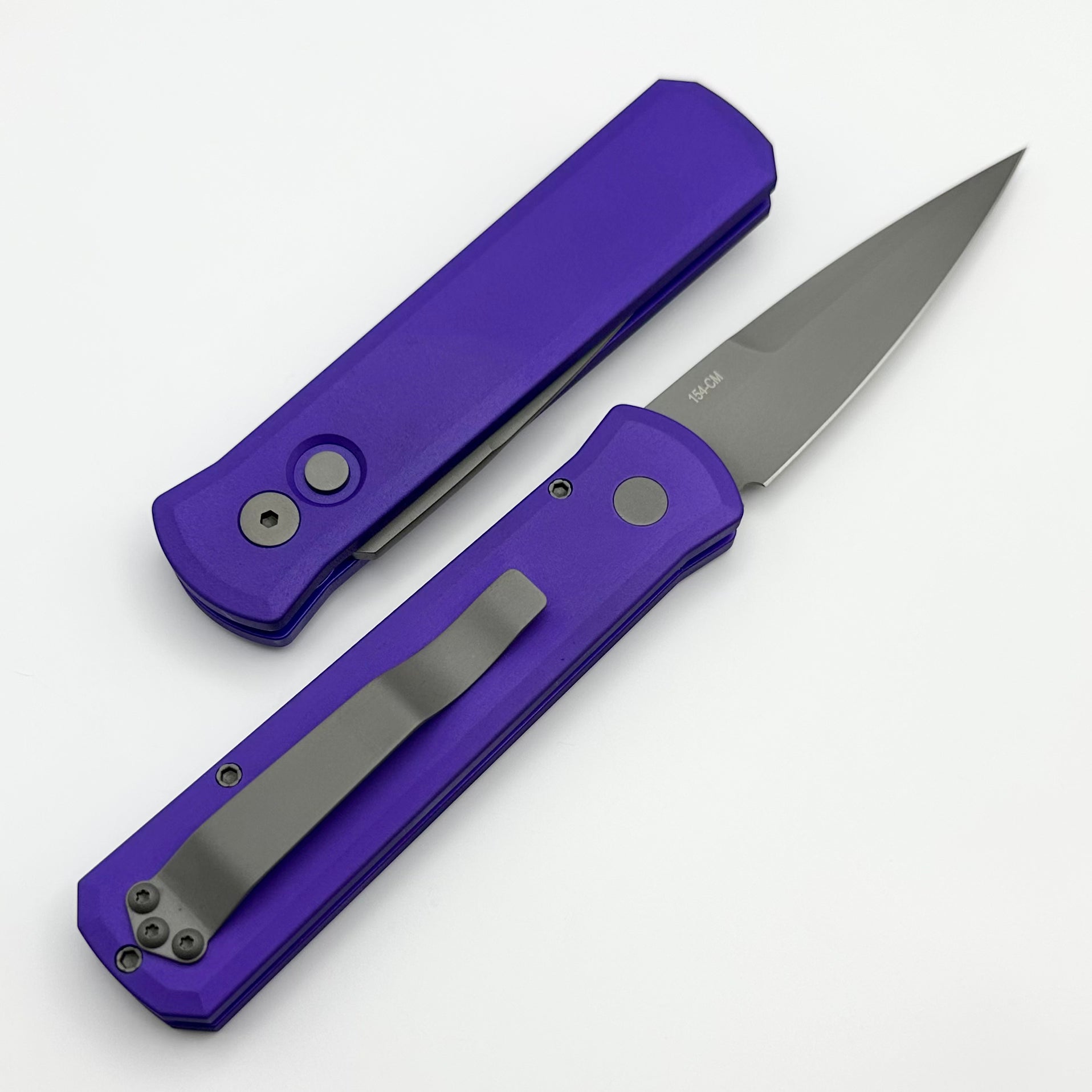 Pro-Tech Godson Premium Automatic Knife - Purple Aluminum Handles & Bead Blast 154-CM Blade