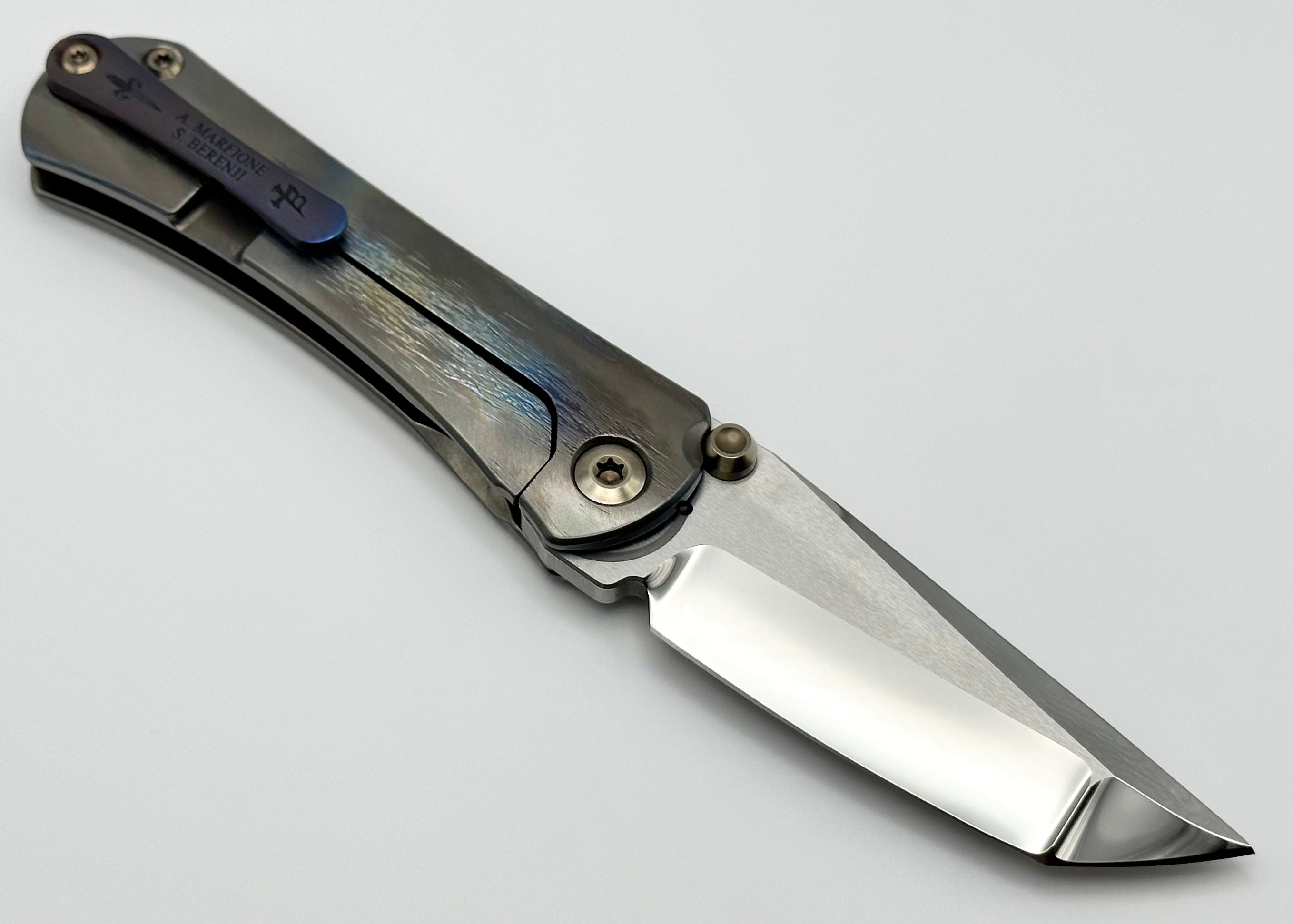 Premium Marfione Custom Knife with Borka Blades - SBTF Mirror M390 & Cosmic Scales