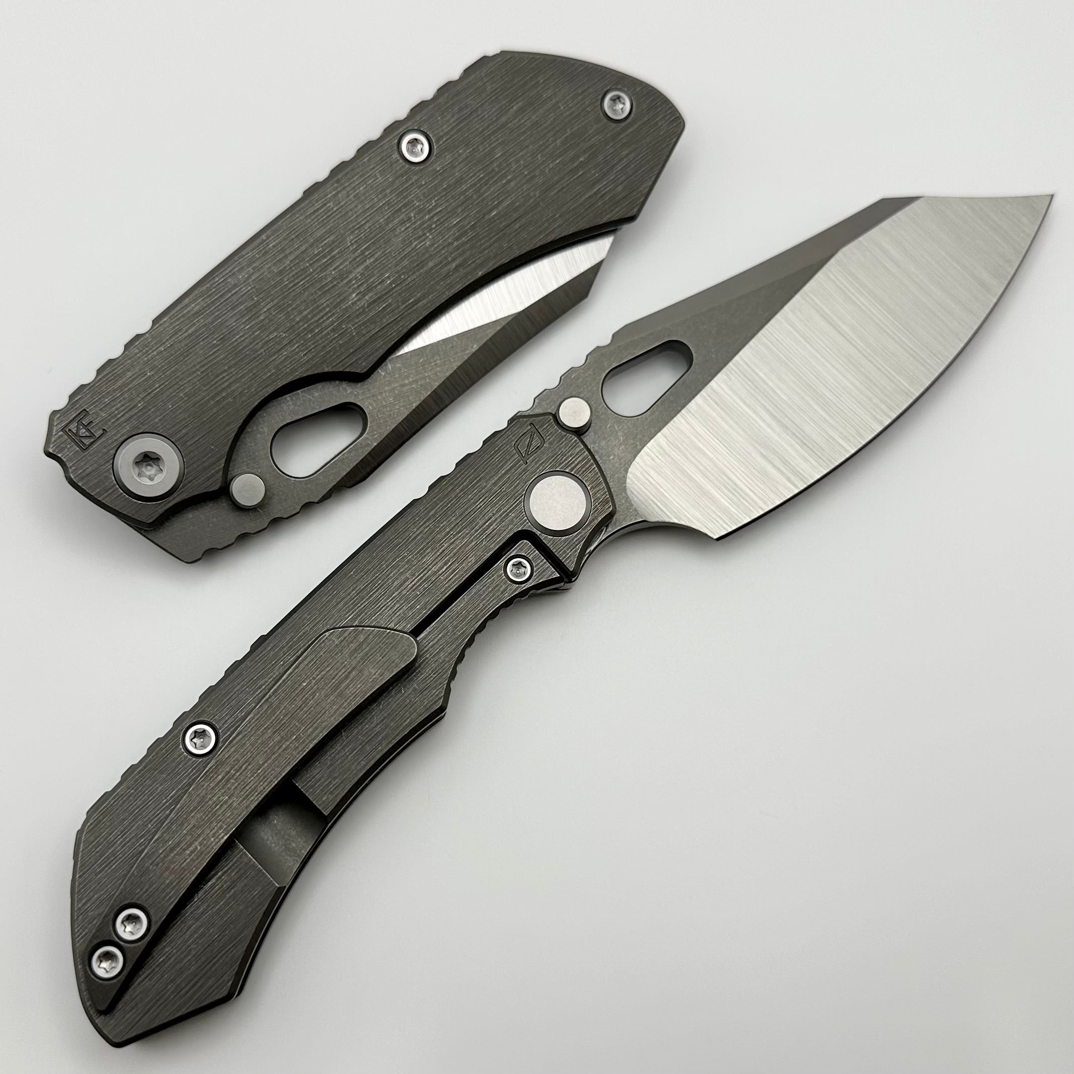 Custom Knife Factory Rotten Design Evo 4.0 - Premium S90V Blade with Tumbled Titanium Handles