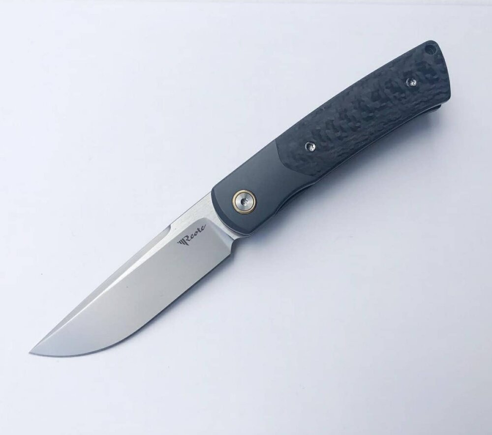 Premium Reate Knives Tribute: Frosted Satin M390 with Zirconium & Carbon Fiber