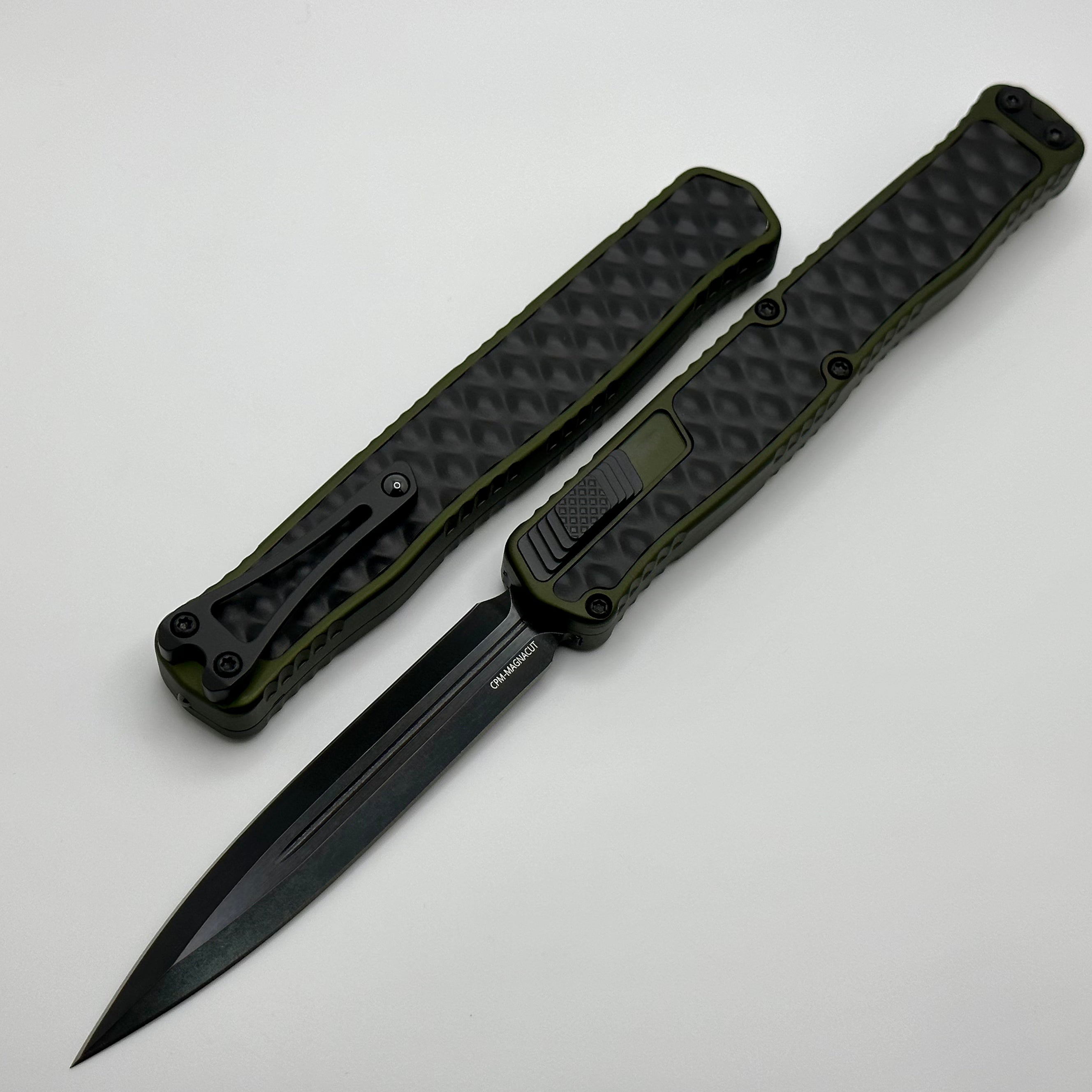 Heretic Knives Cleric II 2 OD Green & DLC Double Edge Magnacut - Premium Tactical Knife