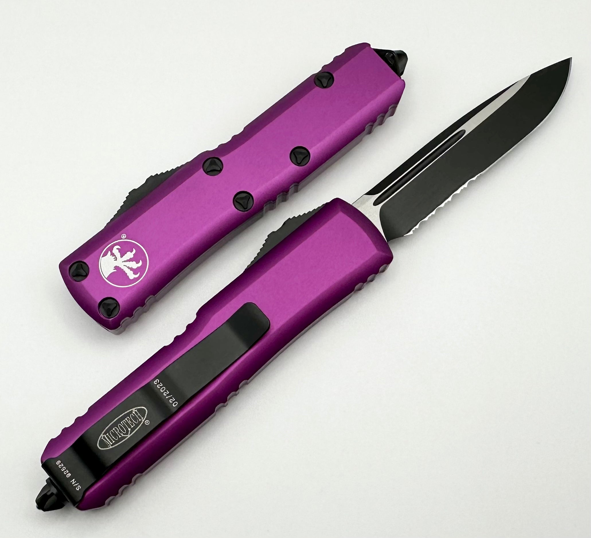 Premium Microtech UTX-85 Tactical Knife - Black & Violet Edition