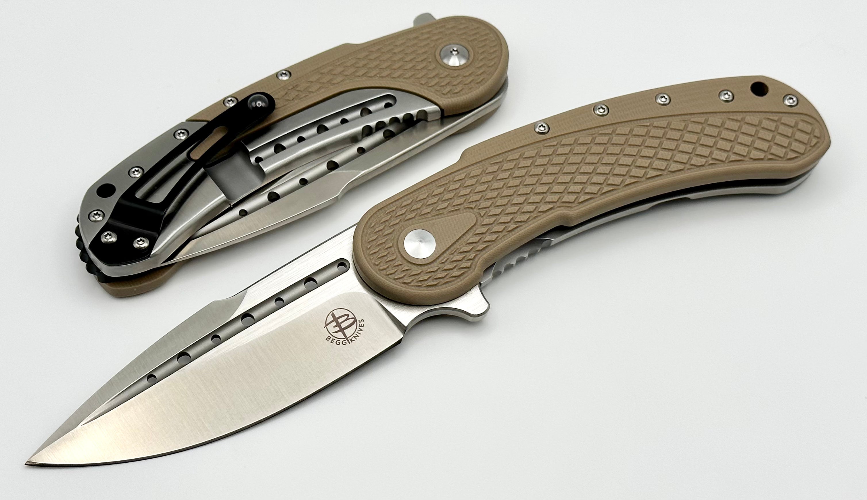 Premium Begg Knives Bodega: Tan G-10 & D2 Blade BG011