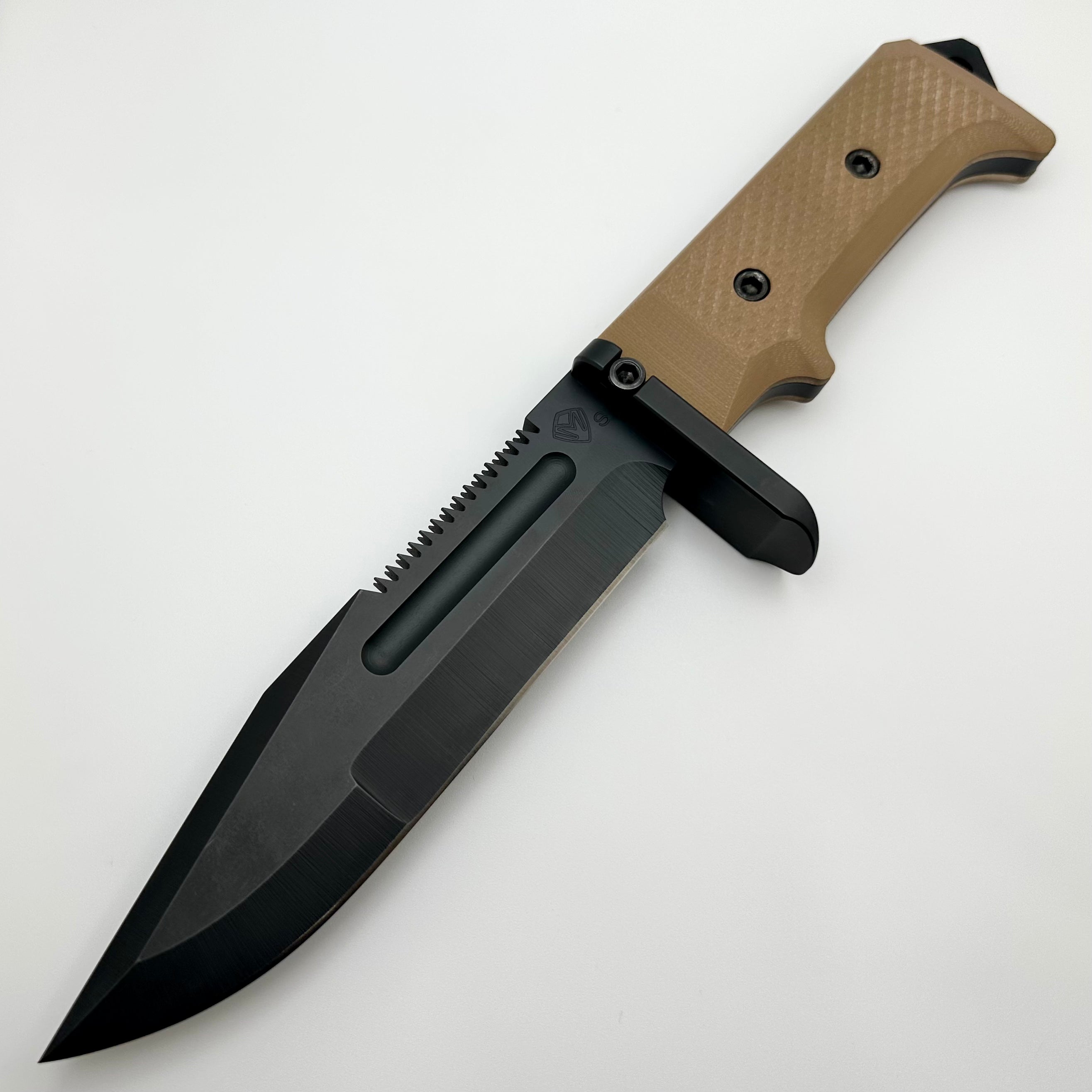 Medford USMC Raider Tactical Fixed Blade Knife - Premium S35VN Steel & Coyote G-10 Handles