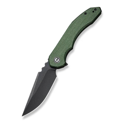 Civivi Bluetick Flipper Knife - Premium Green Micarta Handle & Black Stonewash Blade