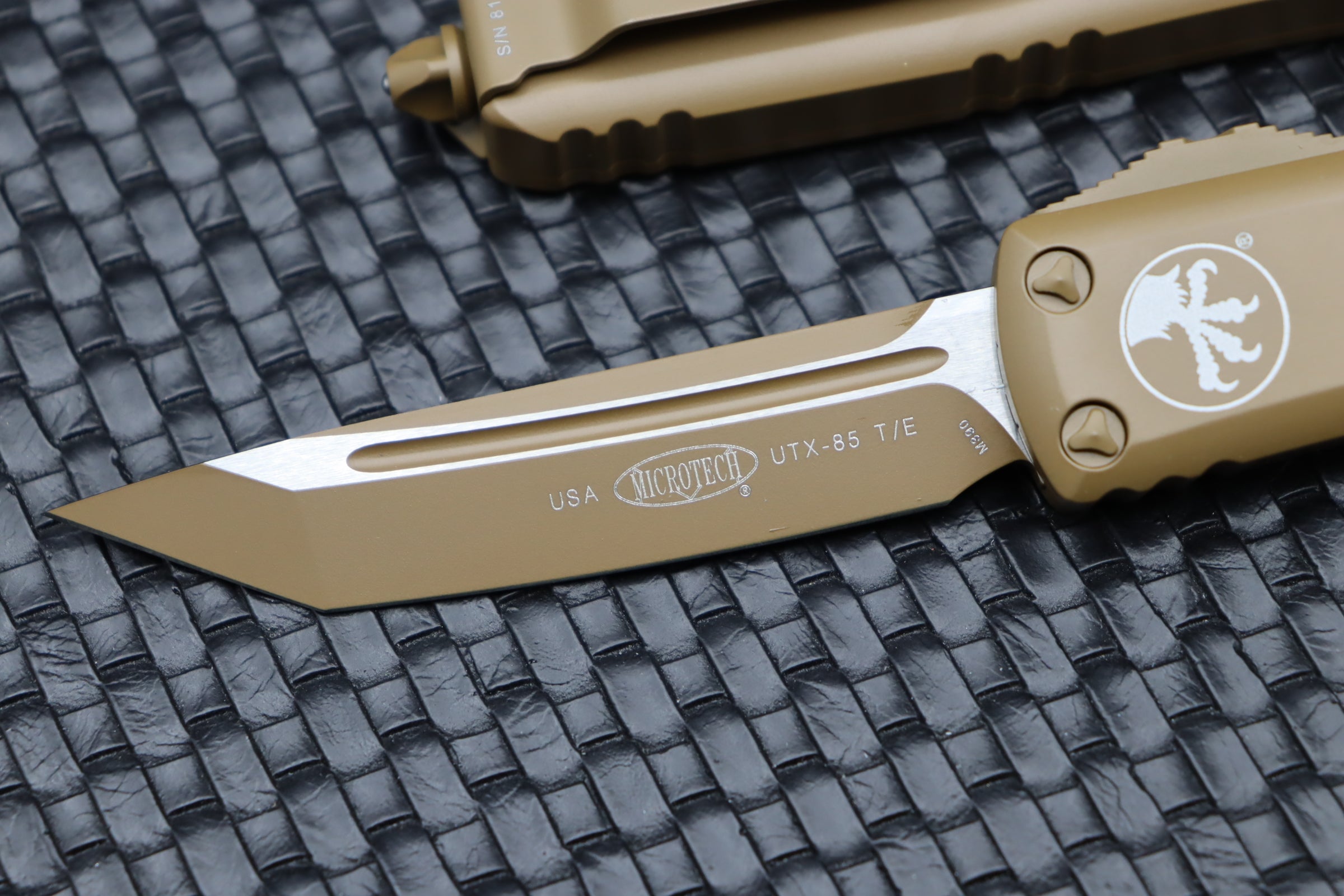 Premium Microtech UTX-85 Tanto Cerakote Tan EDC Knife