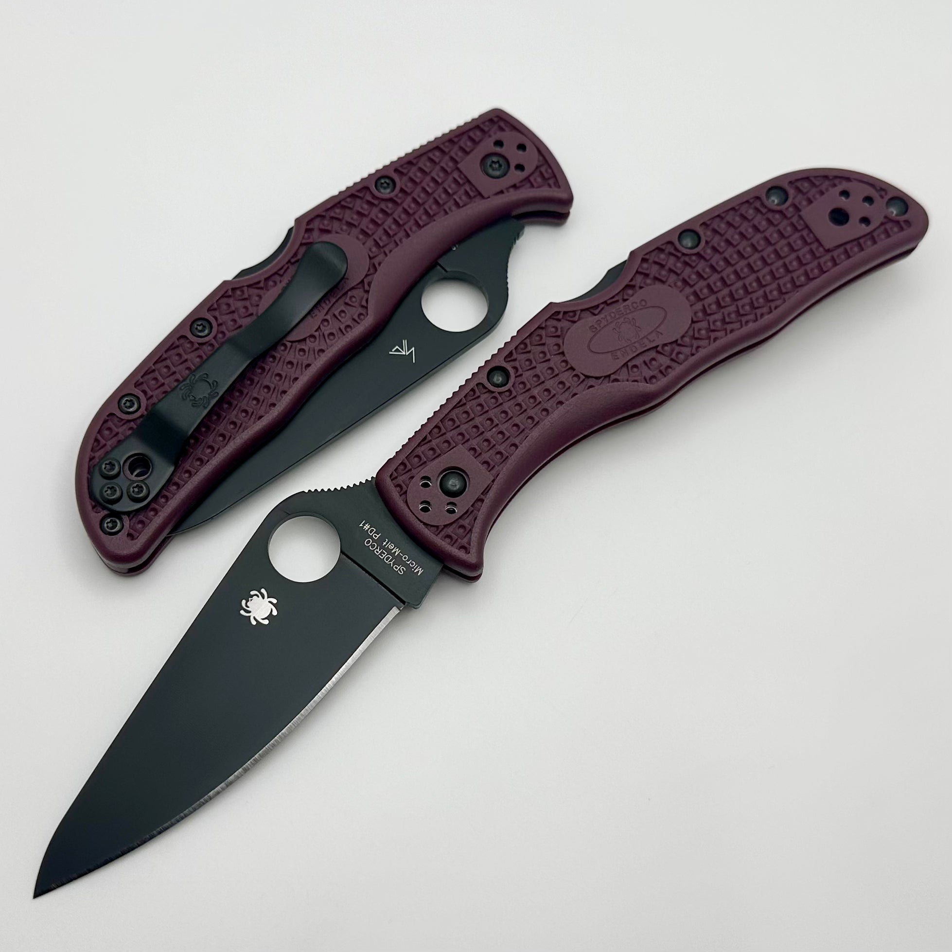 Spyderco Endela Burgundy Lightweight Sprint Run – Premium FRN Handle & Micro-Melt PD-1 Steel