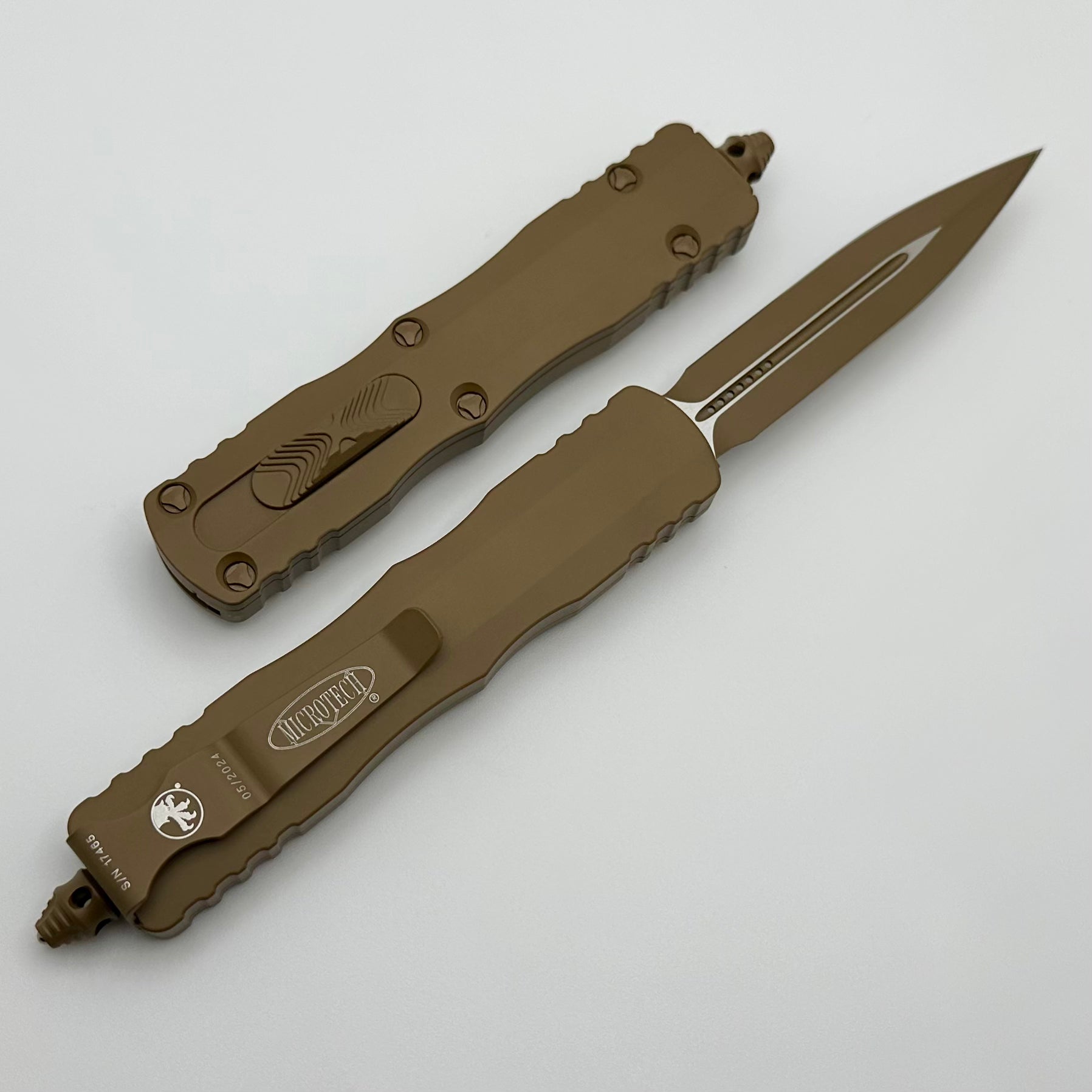 Microtech Dirac Cerakote Tan Double Edge Ultimate EDC Knife