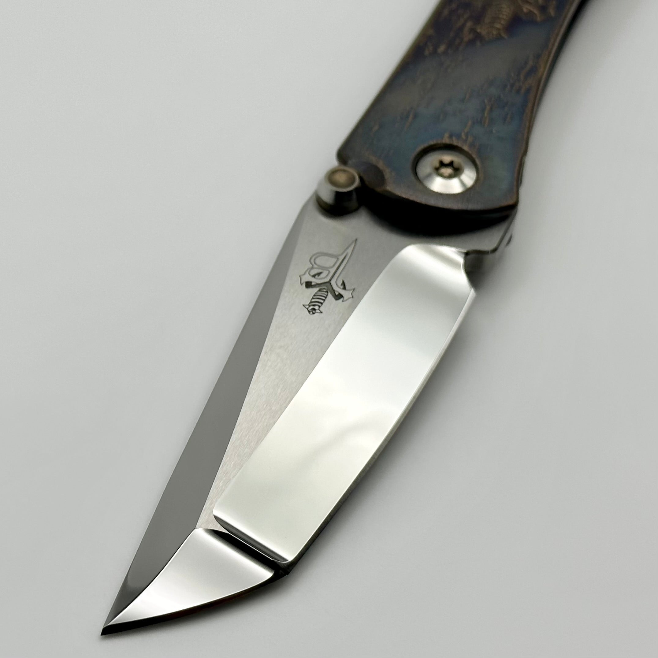 Premium Marfione Custom & Borka Blades SBTF Mirror Knife - M390 Steel, Cosmic Scales