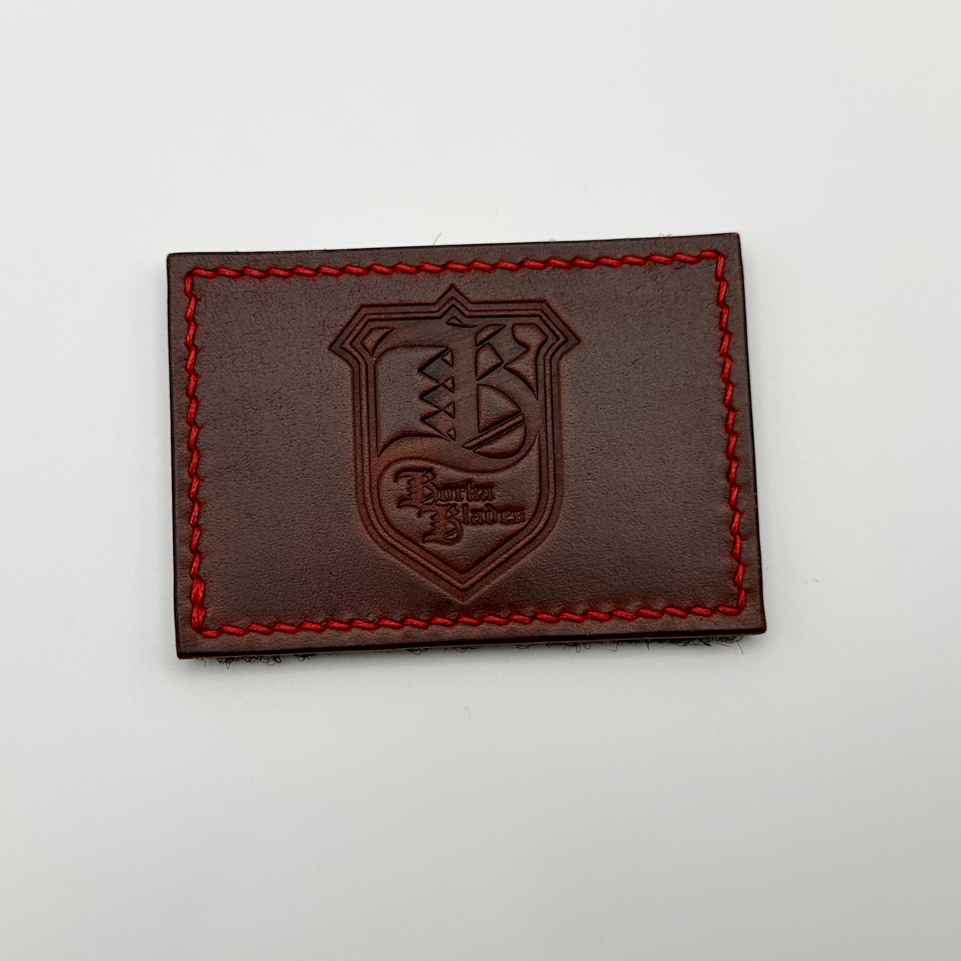 Premium Borka Blades Leather Patch with Velcro Back & Red Stitching - Ultimate Collectible