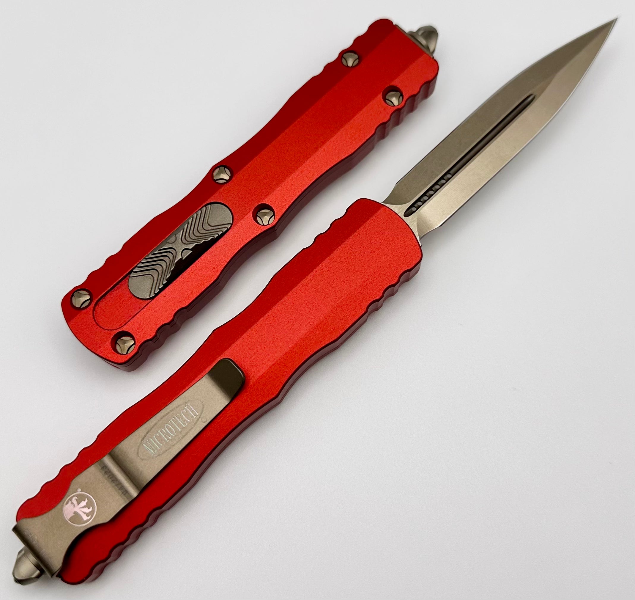 Microtech Dirac Double Edge Bronze & Red 225-13RD - Ultimate Everyday Carry Knife