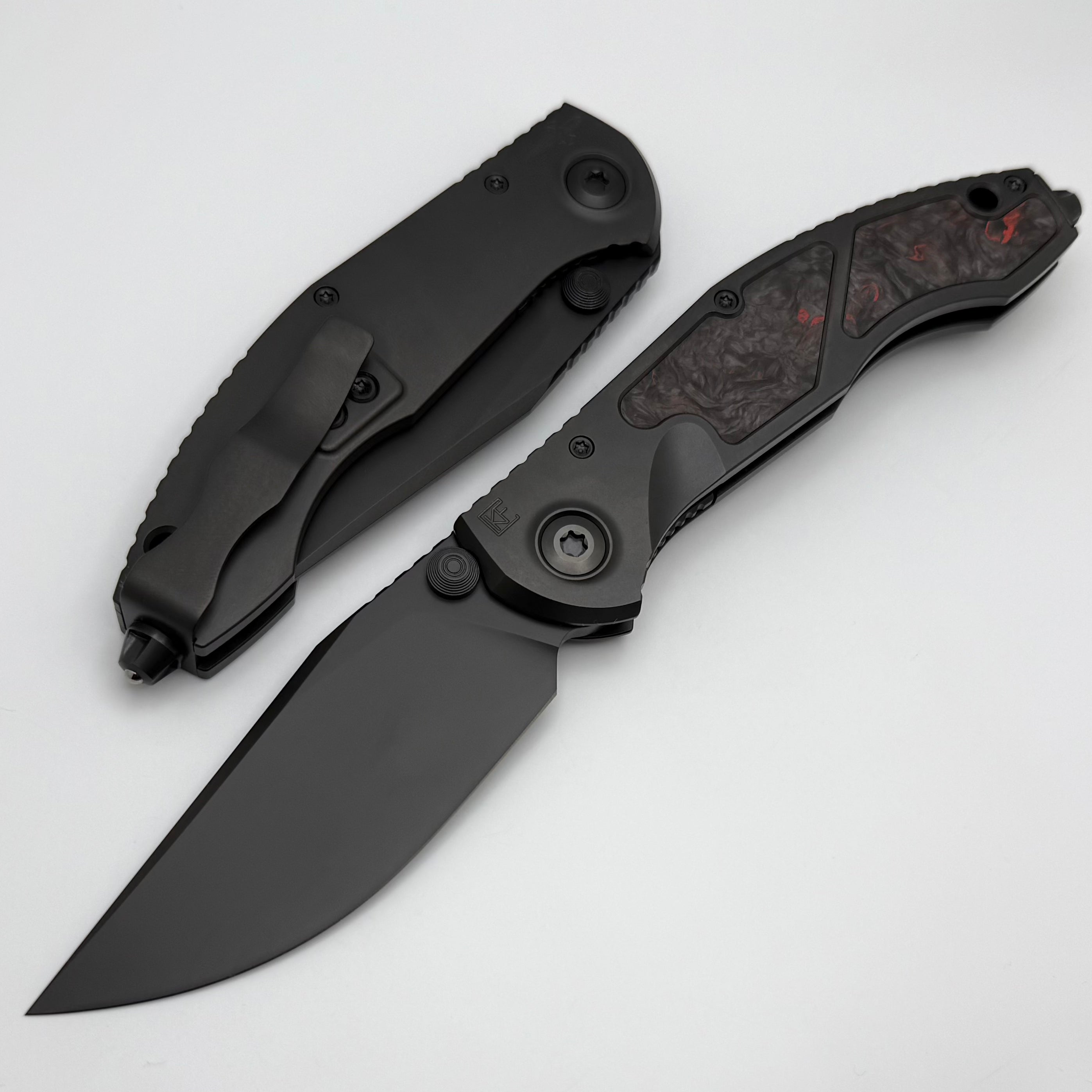 Ultimate Custom Knife Factory & Anthony Marfione Sokosha DLC/Red Carbon Fiber M398 Knife