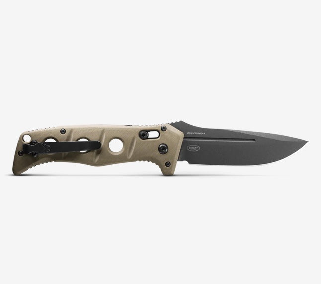 Premium Benchmade Adamas Desert Tan Tactical Knife - Cruwear Steel & G10 Handle