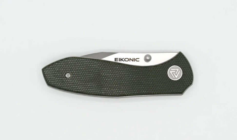 Eikonic Kasador Hunting Knife - Premium D2 Steel & Olive Canvas Micarta