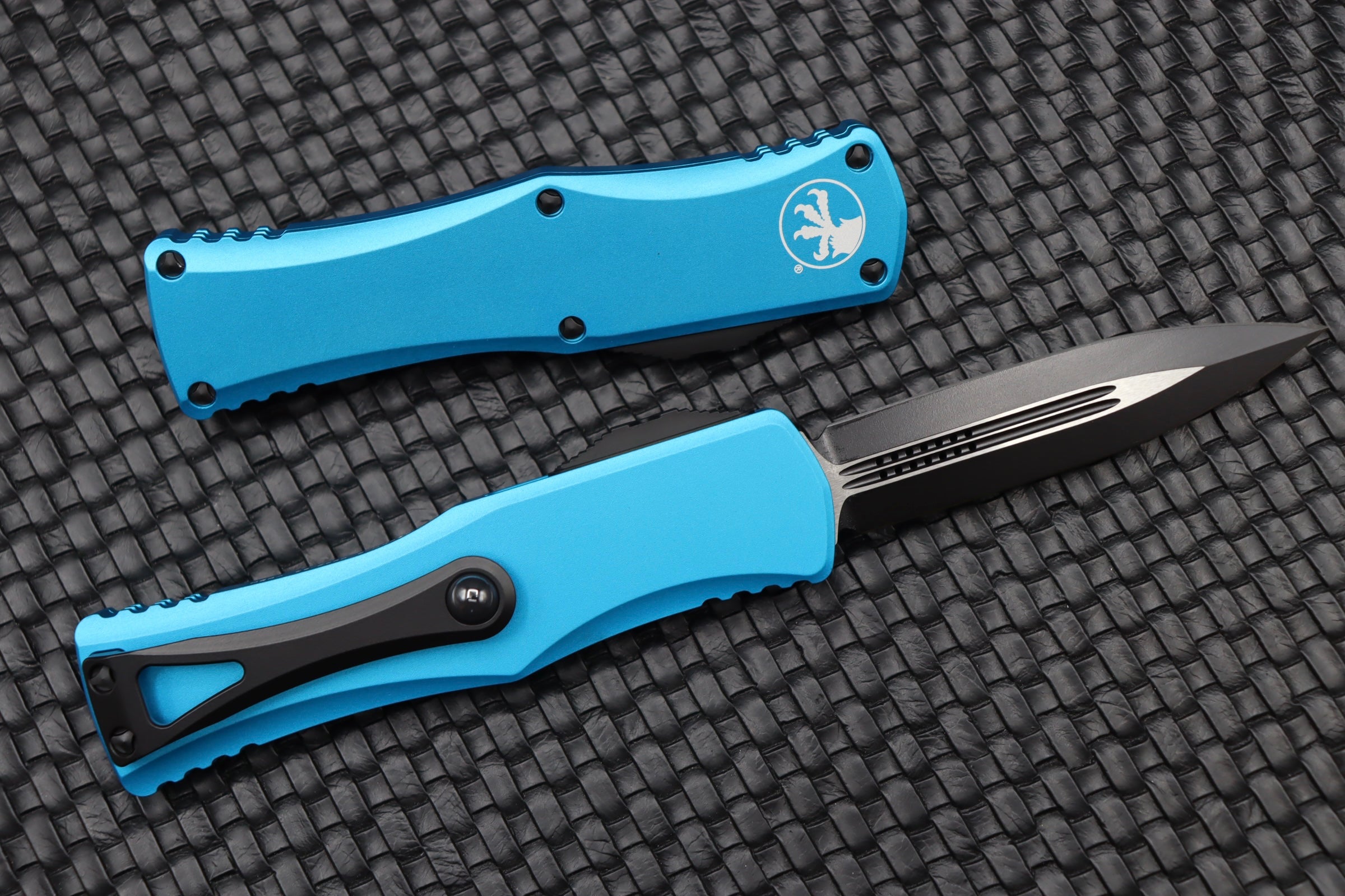 Premium Microtech Hera Double Edge Knife - Black & Turquoise 702-1TQ