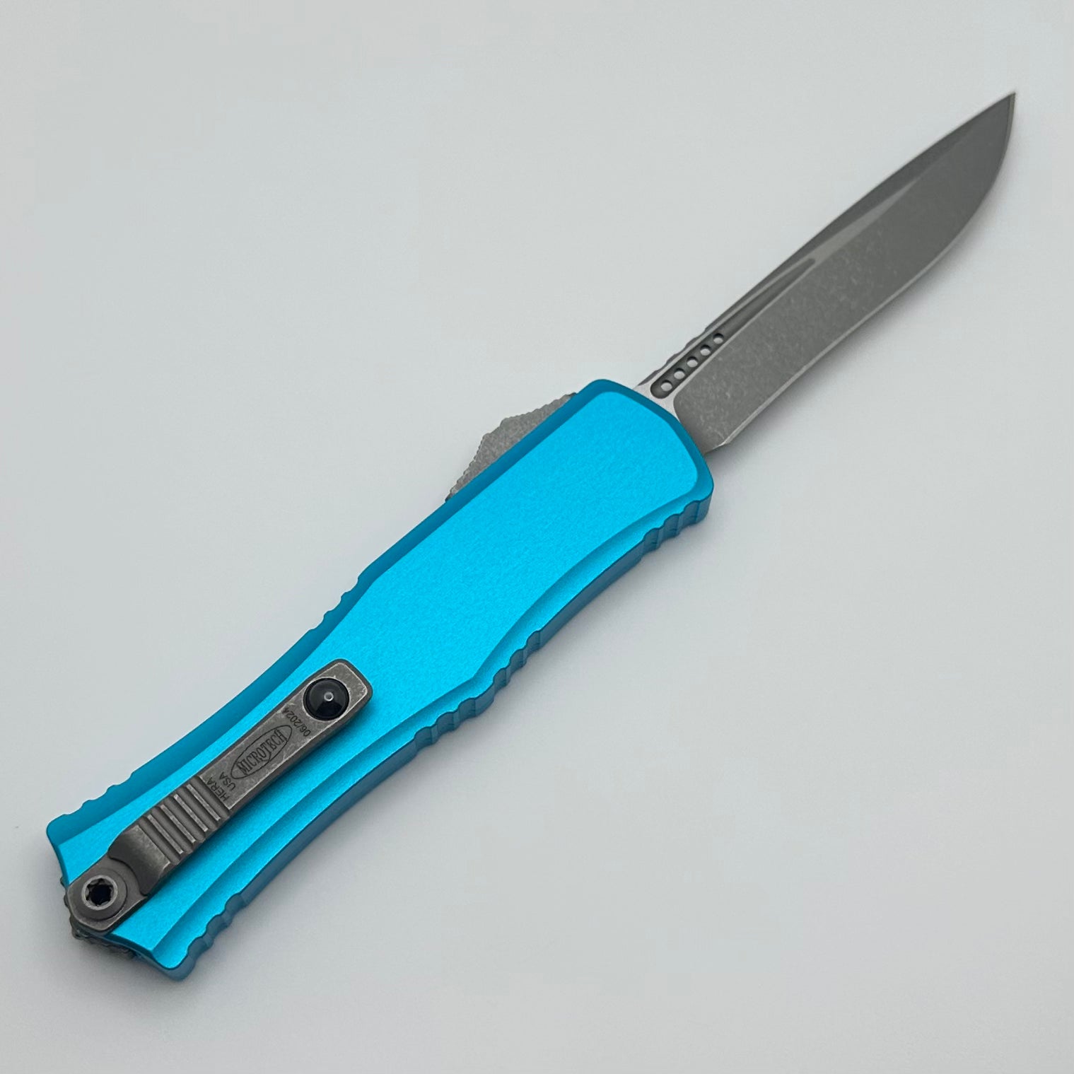 Microtech Mini Hera Apocalyptic Recurve - Premium EDC Knife with Turquoise Handle