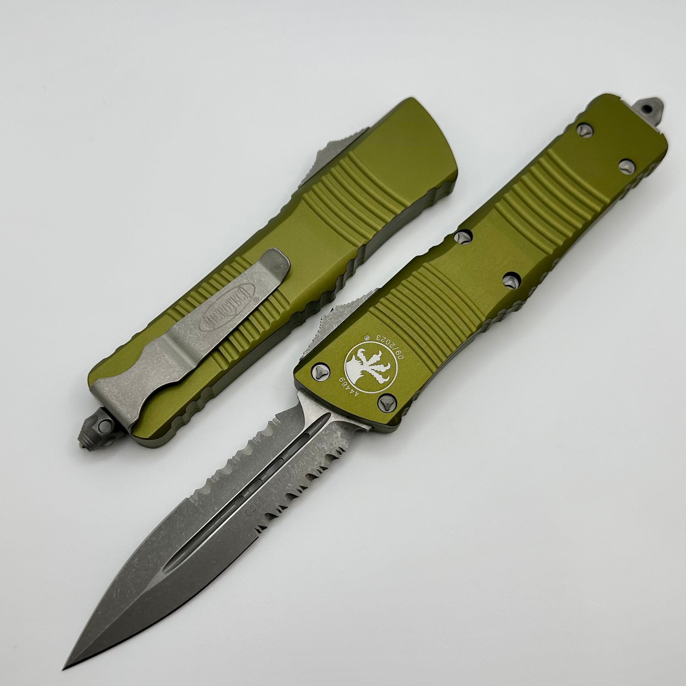 Premium Microtech Combat Troodon Double Edge OTF Knife - Apocalyptic & OD Green