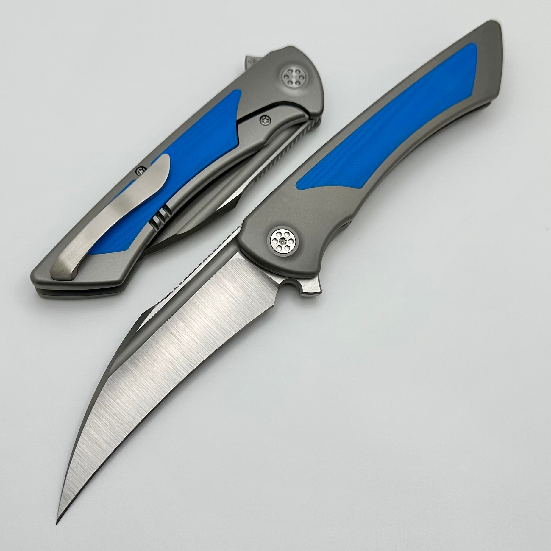 Ultimate SharpByDesign Derecho Titanium Folding Knife with Blue G-10 Inlays & M390 Blade