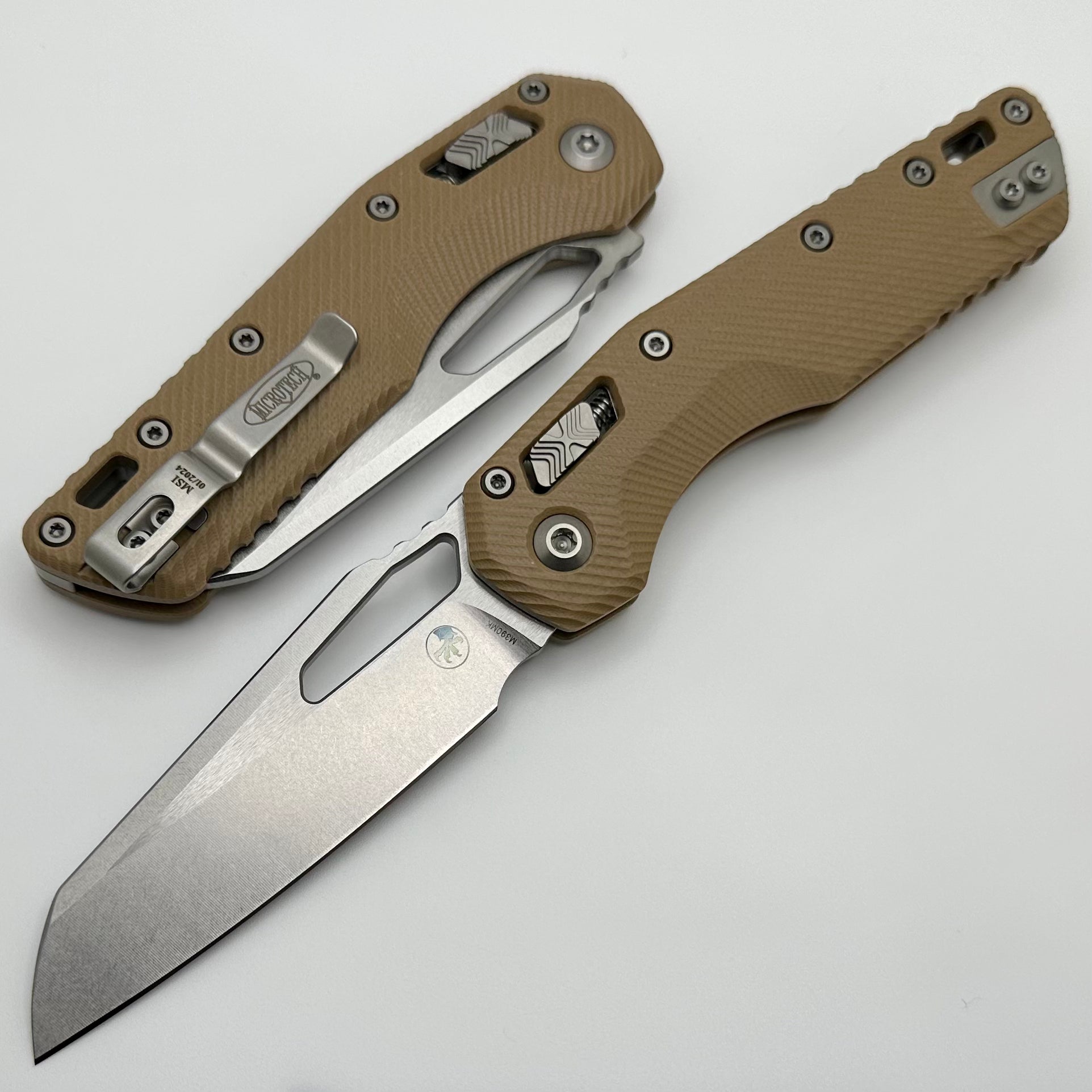 Microtech MSI RAM-LOK Premium Folding Knife - Tan Fluted G-10 & Stonewash M390MK