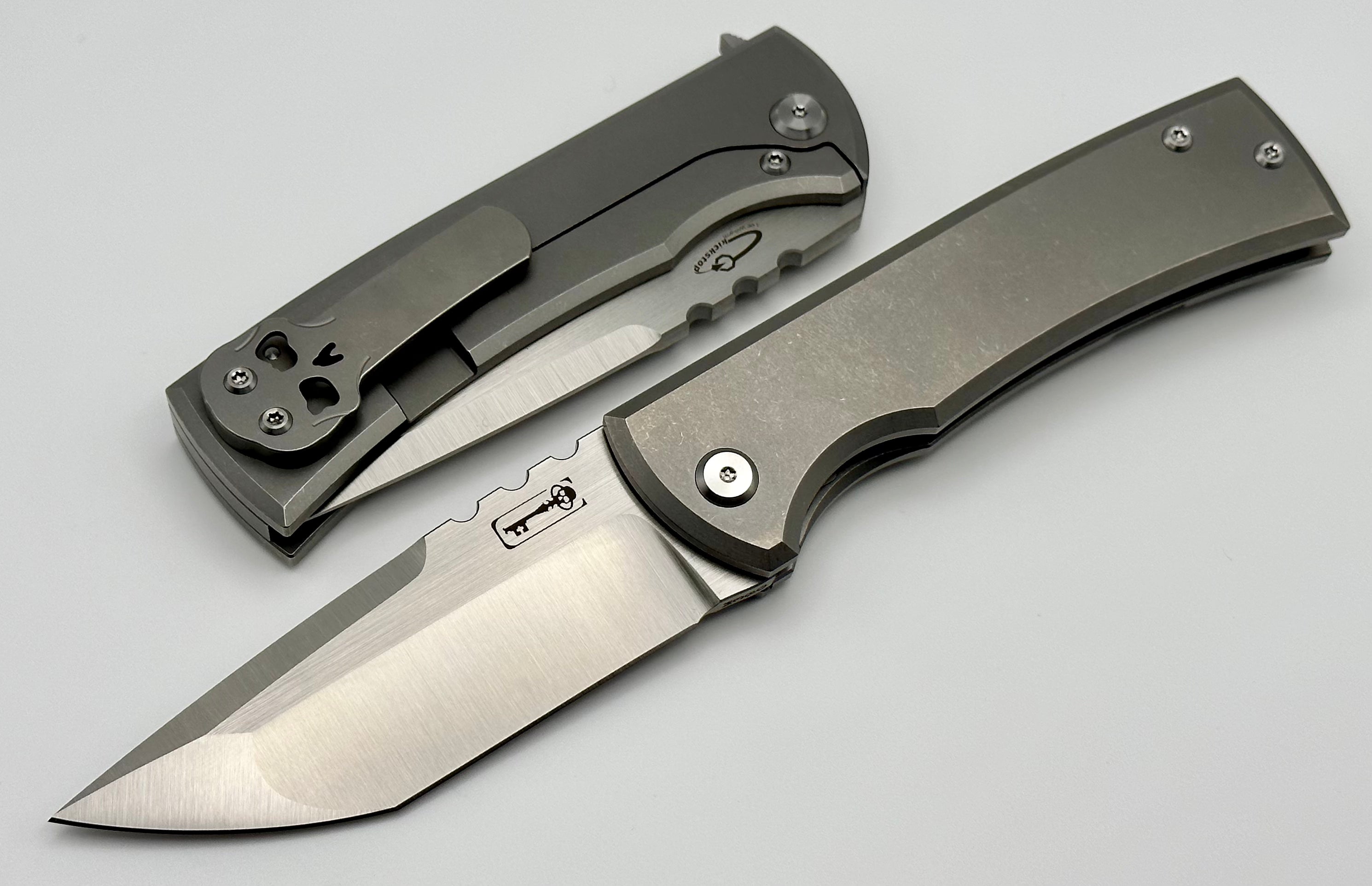 Chaves Knives Redencion 229 Kickstop Titanium & M390 Tanto - Premium Tactical Folding Knife