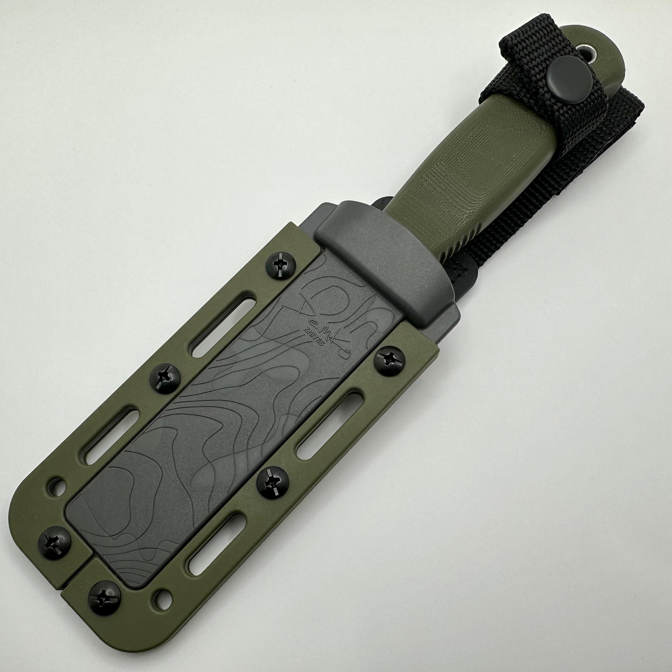 Premium Demko Armiger 4 Fixed Blade Knife - Black Tanto & OD TPR Handle