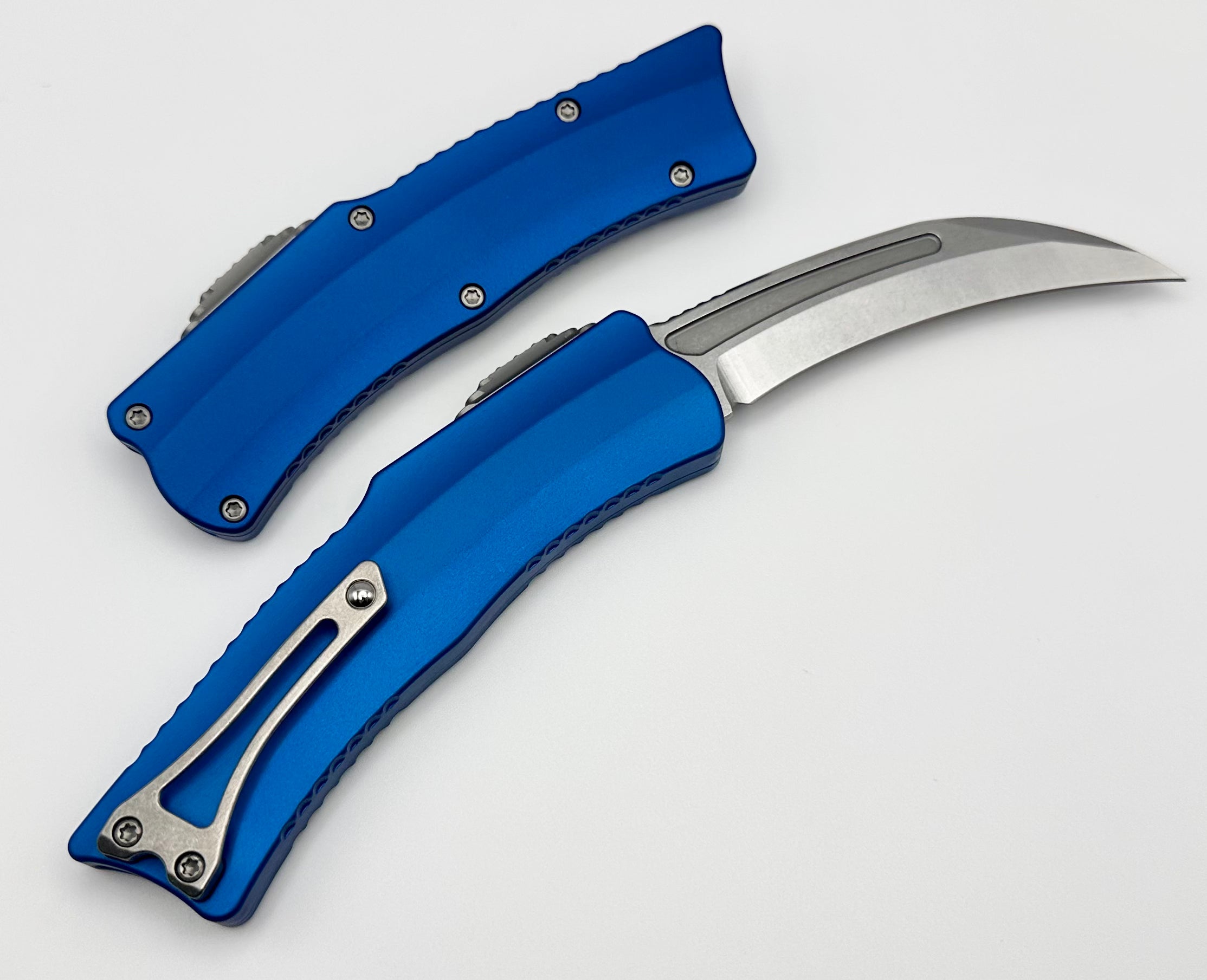 Heretic ROC Premium Folding Knife with Stonewash Magnacut Blade & Blue Handle