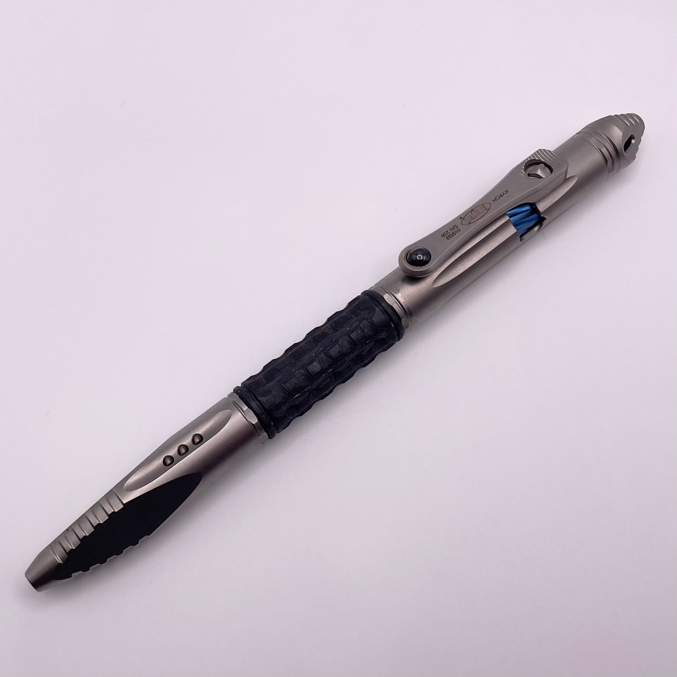 Premium Pre-Owned Microtech Kyroh Pen - Bead Blast Full Size 403-TI-BBTRI