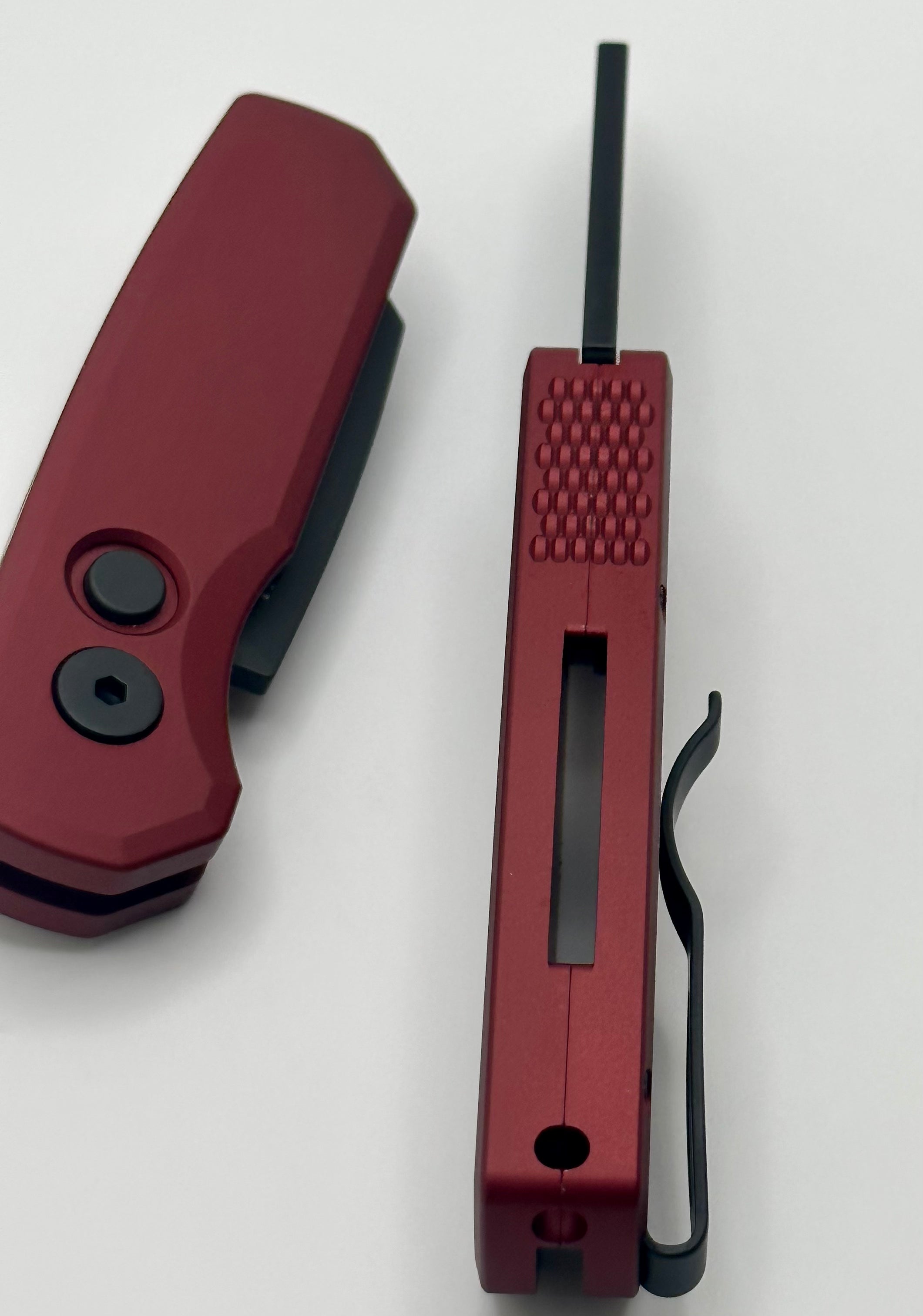 Pro-Tech Runt 5 Premium EDC Knife - Red Aluminum Handle & DLC MagnaCut Reverse Tanto