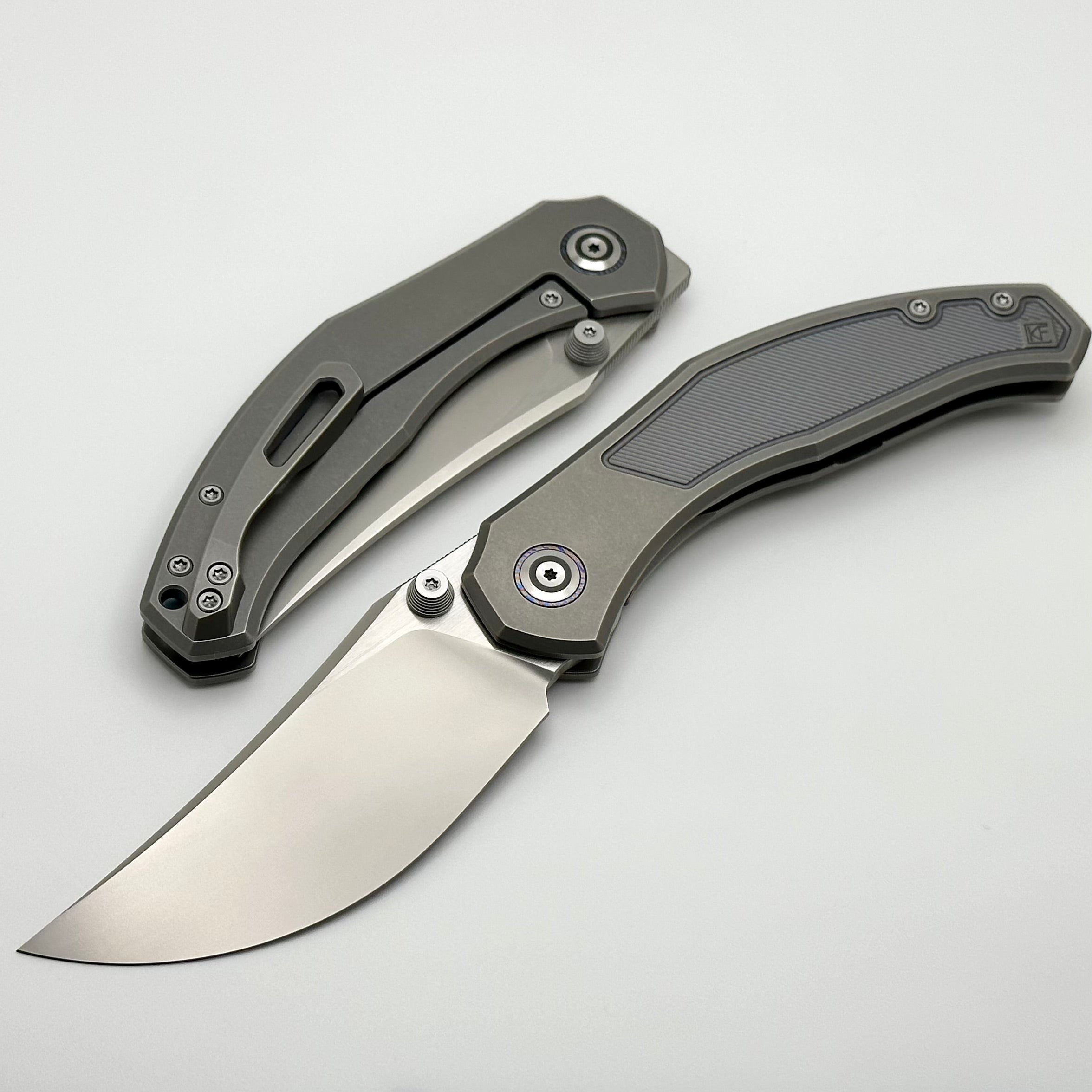 Premium CKF Blava Titanium Folding Knife with M398 Blade