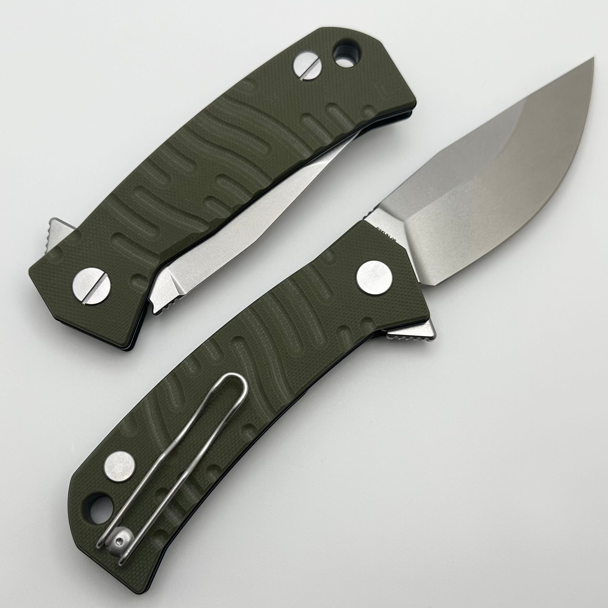 Premium Custom Knife Factory Echo Um - Green G-10 & CPM-S35VN Folding Knife