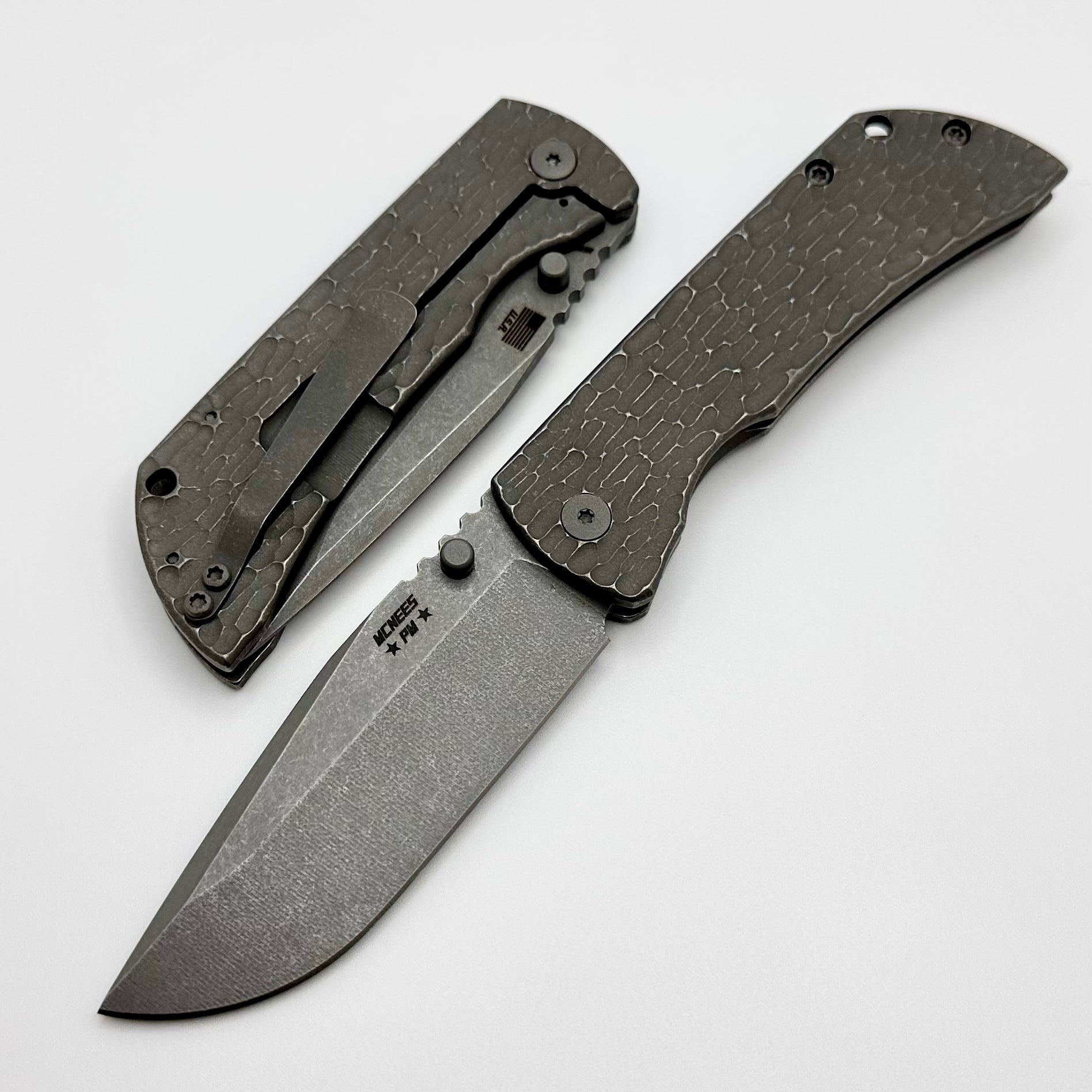 McNees Mac 2 3.5 Premium EDC Knife - Jigged Atomic Handle, Stonewash MagnaCut Blade (One Per Household)