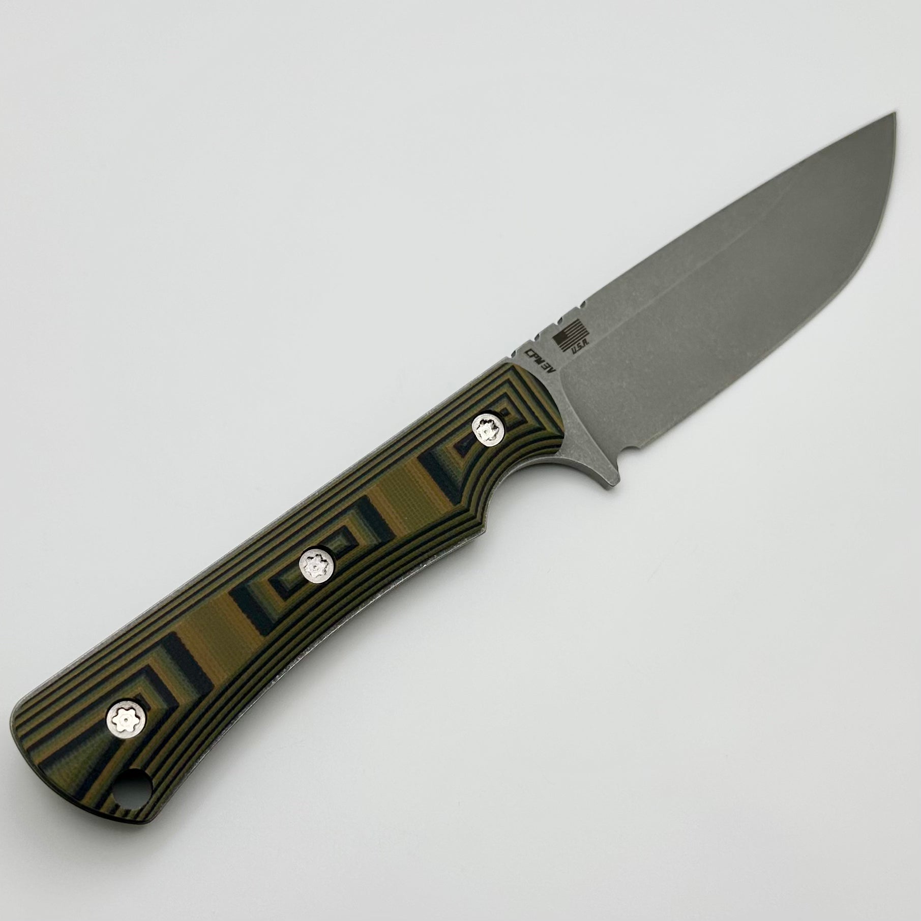 McNees Ridge Runner 3.6 Ultimate Fixed Blade Knife - Camo G-10 with Atomic CPM-3V Steel