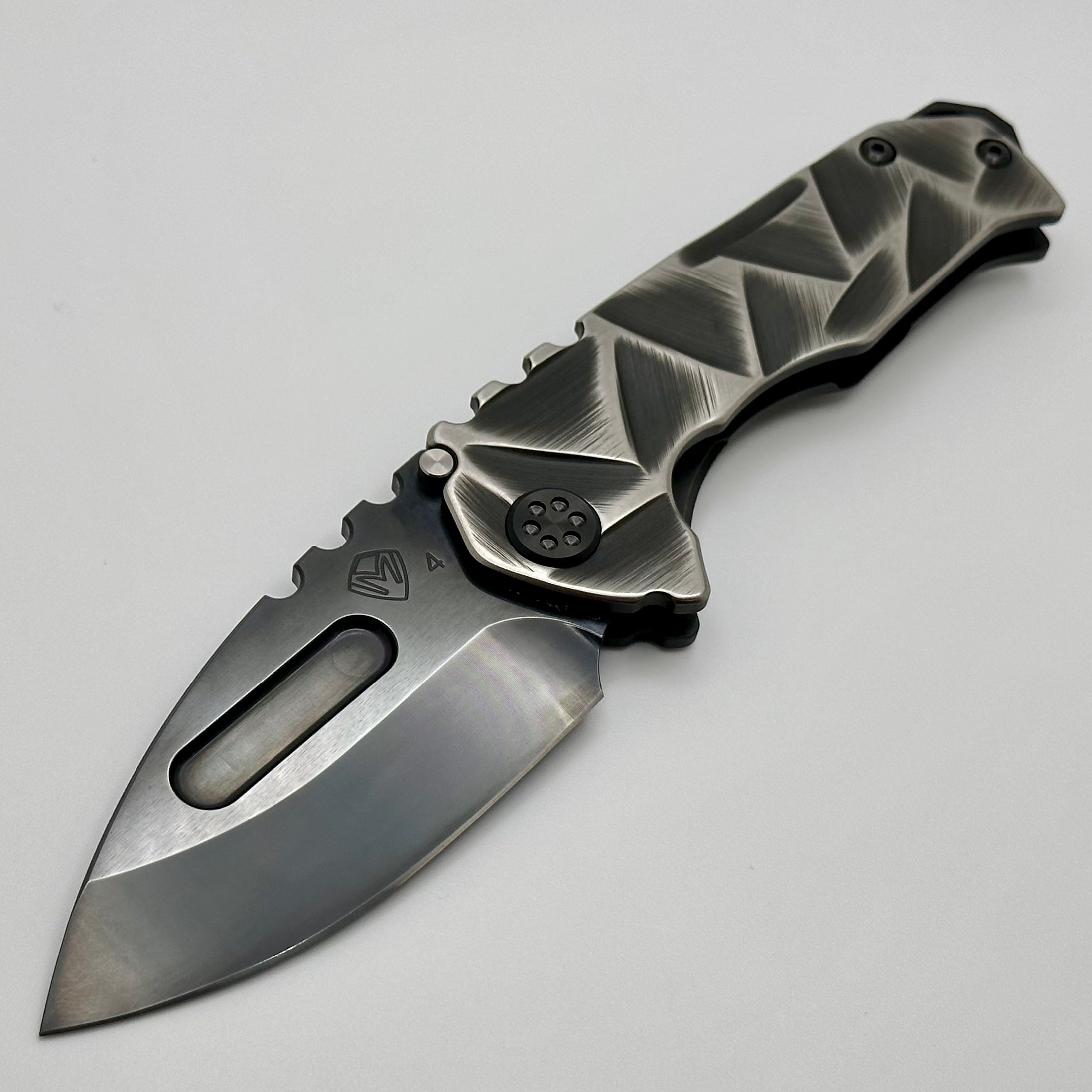 Medford Praetorian Genesis T S45 PVD Drop Point Knife - Black Stained Glass Handles with Premium Black Hardware