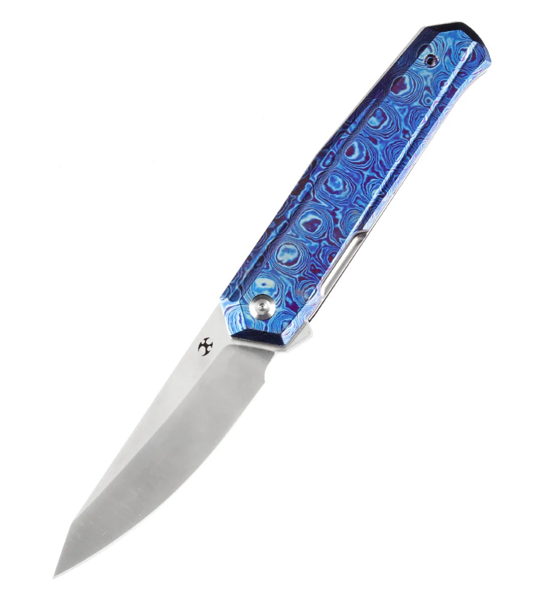 Kansept Integra Premium Flipper Knife - Timascus Handles & S35VN Steel