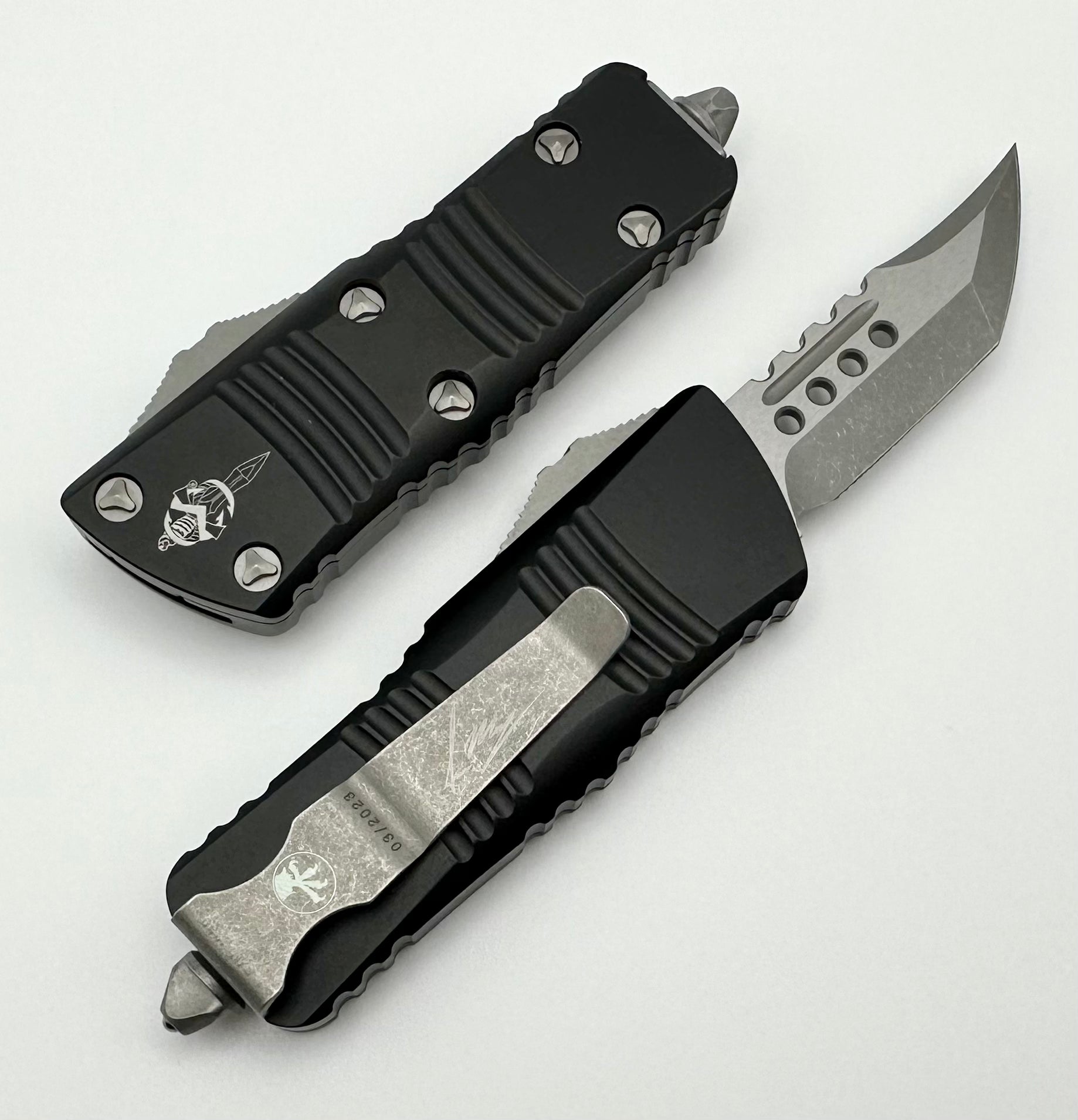 Microtech Mini Troodon Hellhound Apocalyptic & Black Handle 819-10APS - Ultimate Everyday Carry Knife