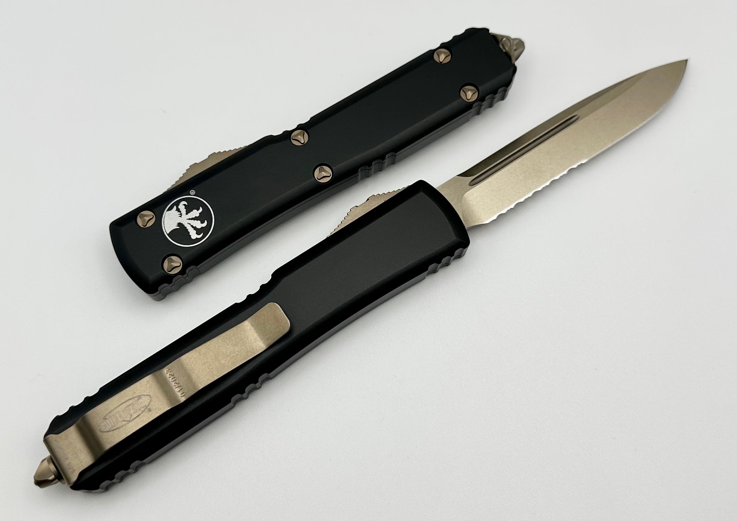 Microtech Ultratech Premium Bronze Tactical Knife - Single Edge with Partial Serration