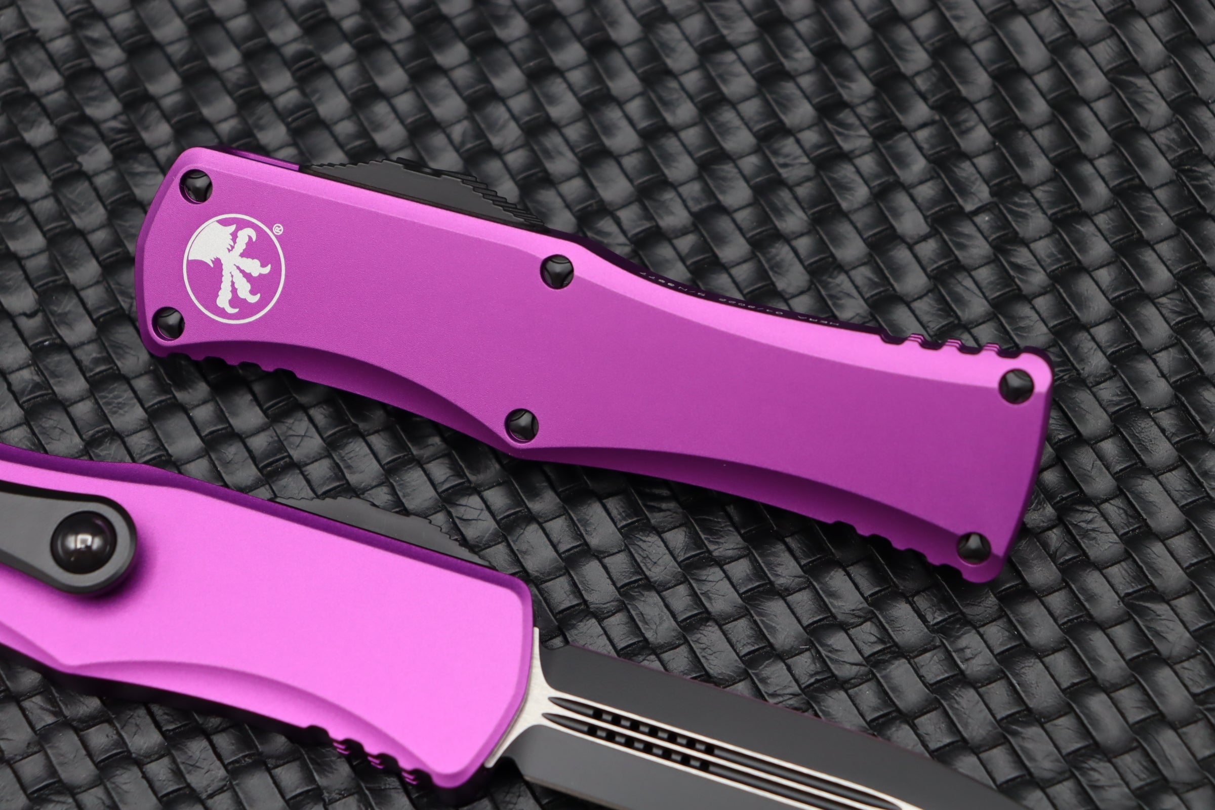 Microtech Hera Double Edge Tactical Knife - Black & Violet | Premium M390 Steel