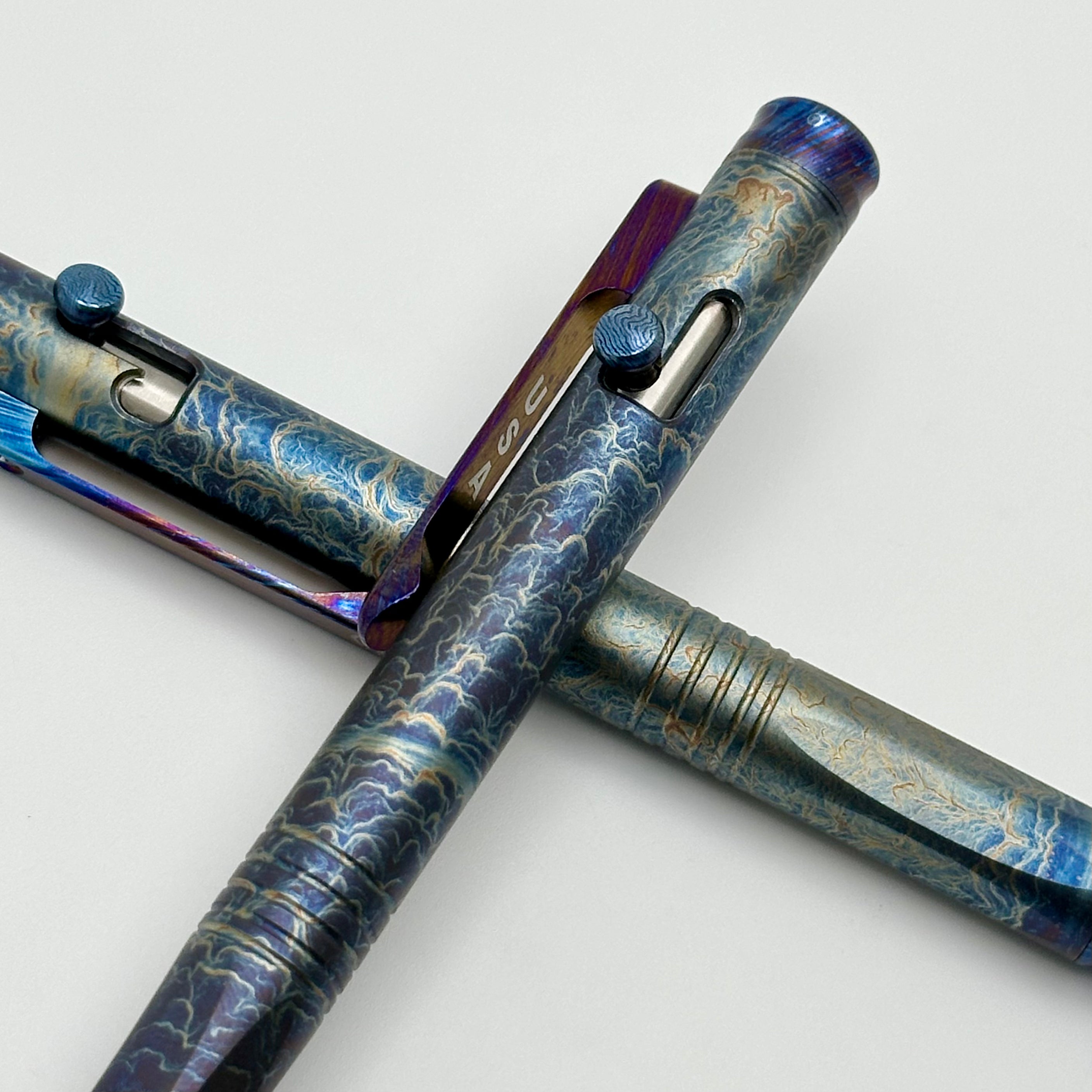 Spartan Blades Grafi Premium Titanium Pen with Titanium Damascus Accents - Ultimate Writing Experience