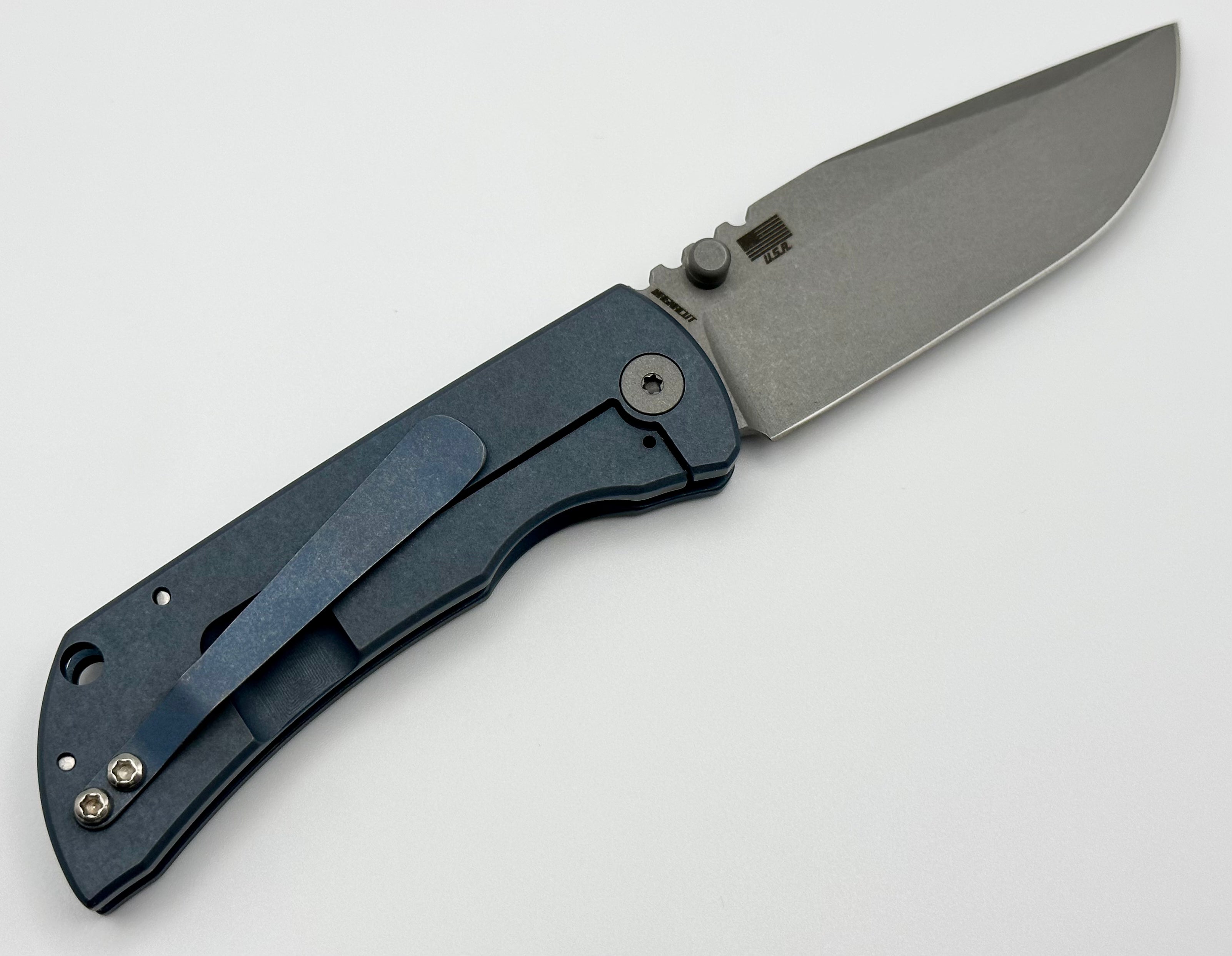 McNees Ultimate Machined Mac 2 3 Knife - Matte Stonewash Blue