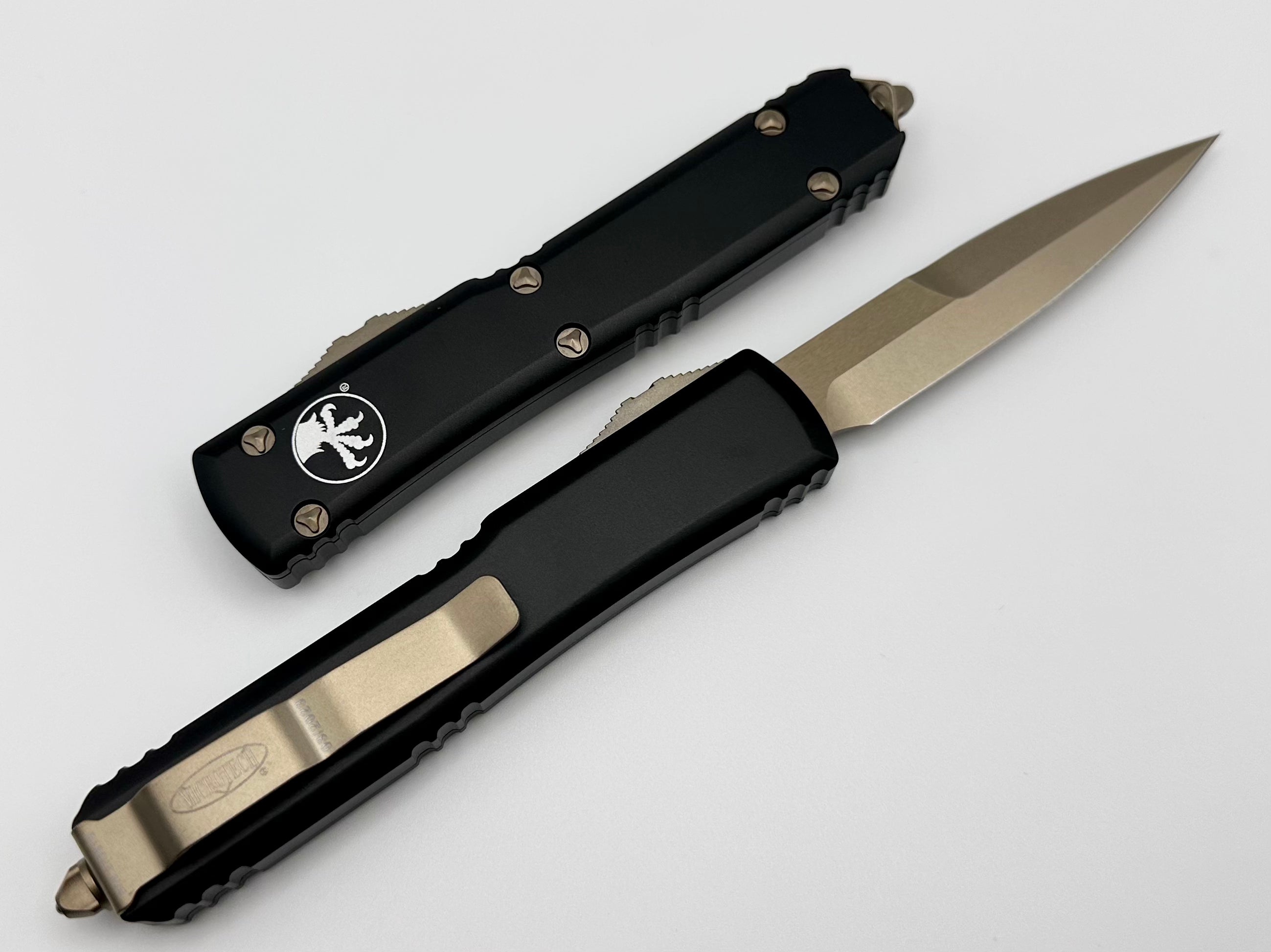 Microtech Ultratech Bayonet Grind Bronze & Black OTF Knife - Premium Tactical EDC