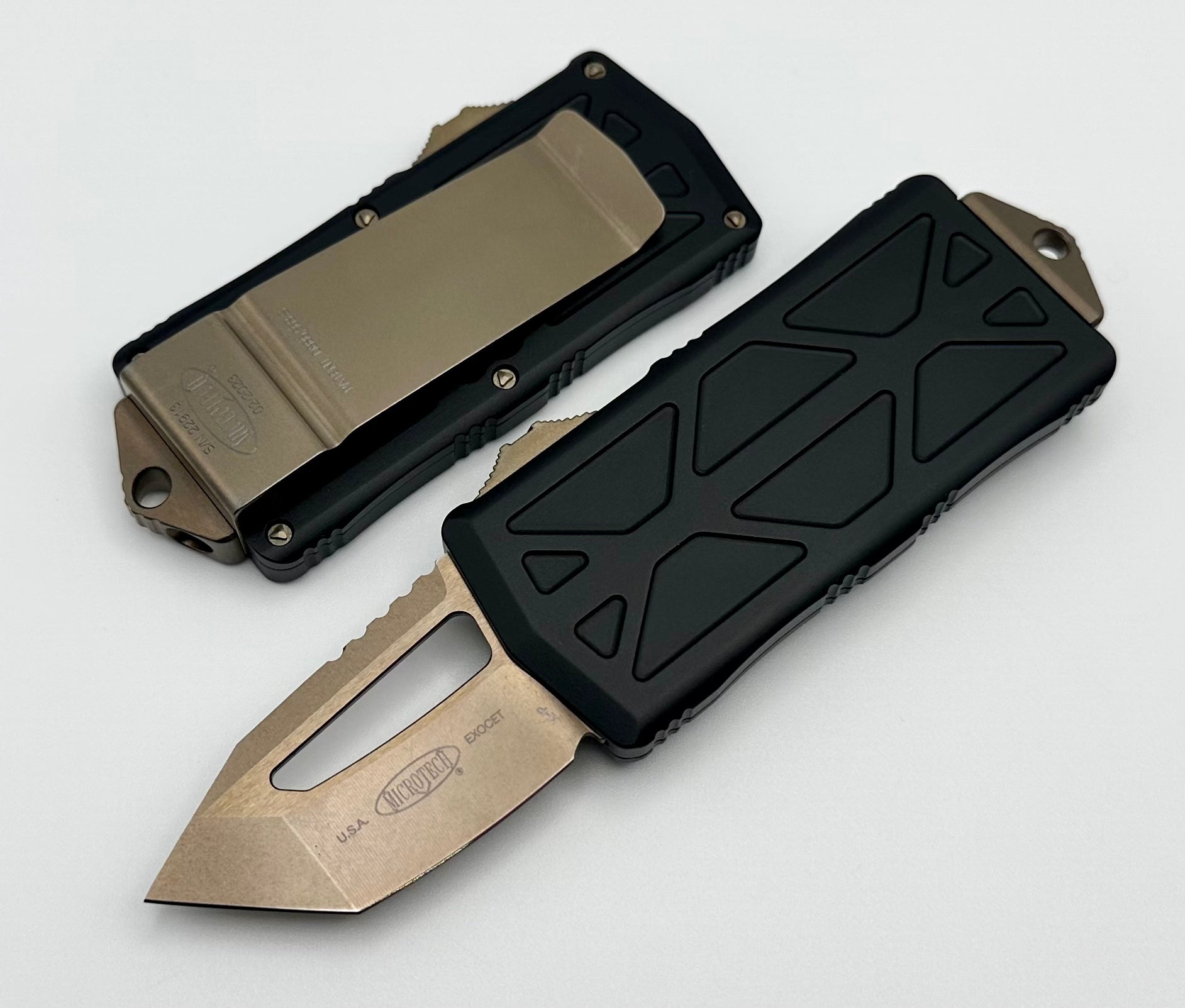 Premium Microtech Exocet T/E Tanto Knife - Bronze & Black Edition