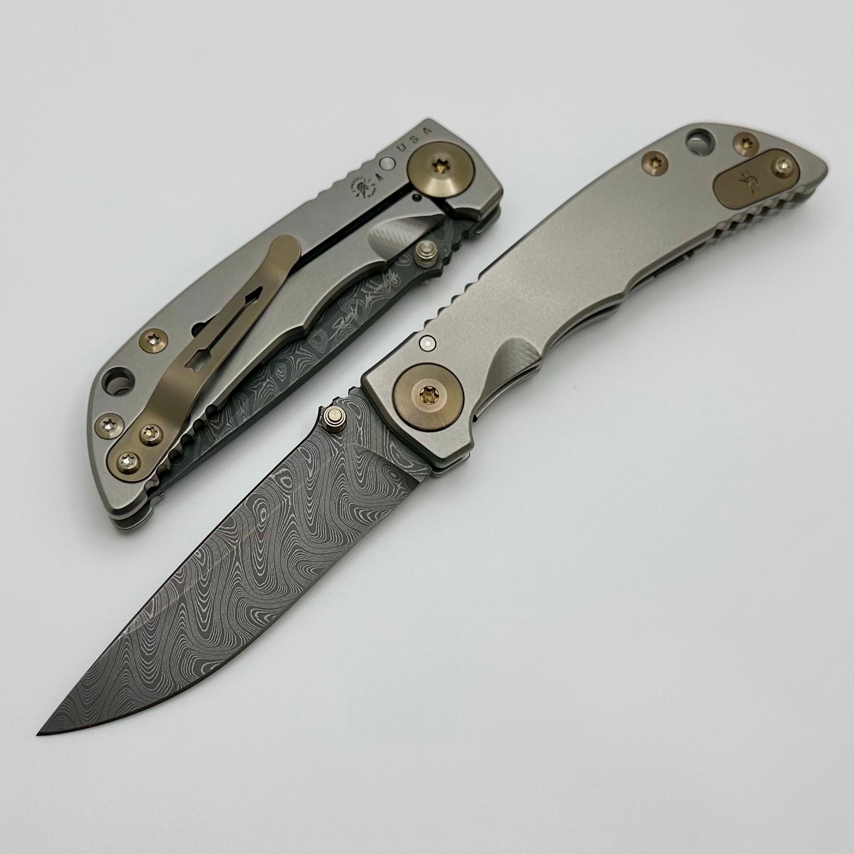 Spartan Blades Harsey Folder 3.25 - Premium Damascus & Bronze Titanium EDC Knife