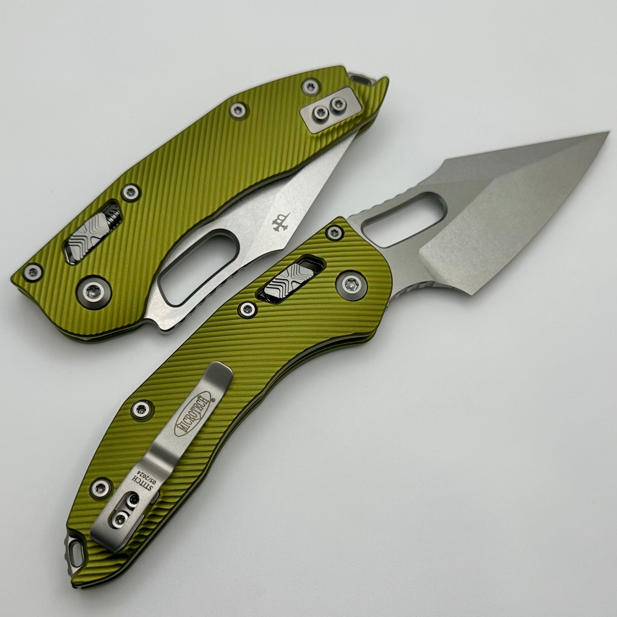 Microtech Stitch RAM LOK Premium Folding Knife - OD Green Aluminum & M390MK Steel