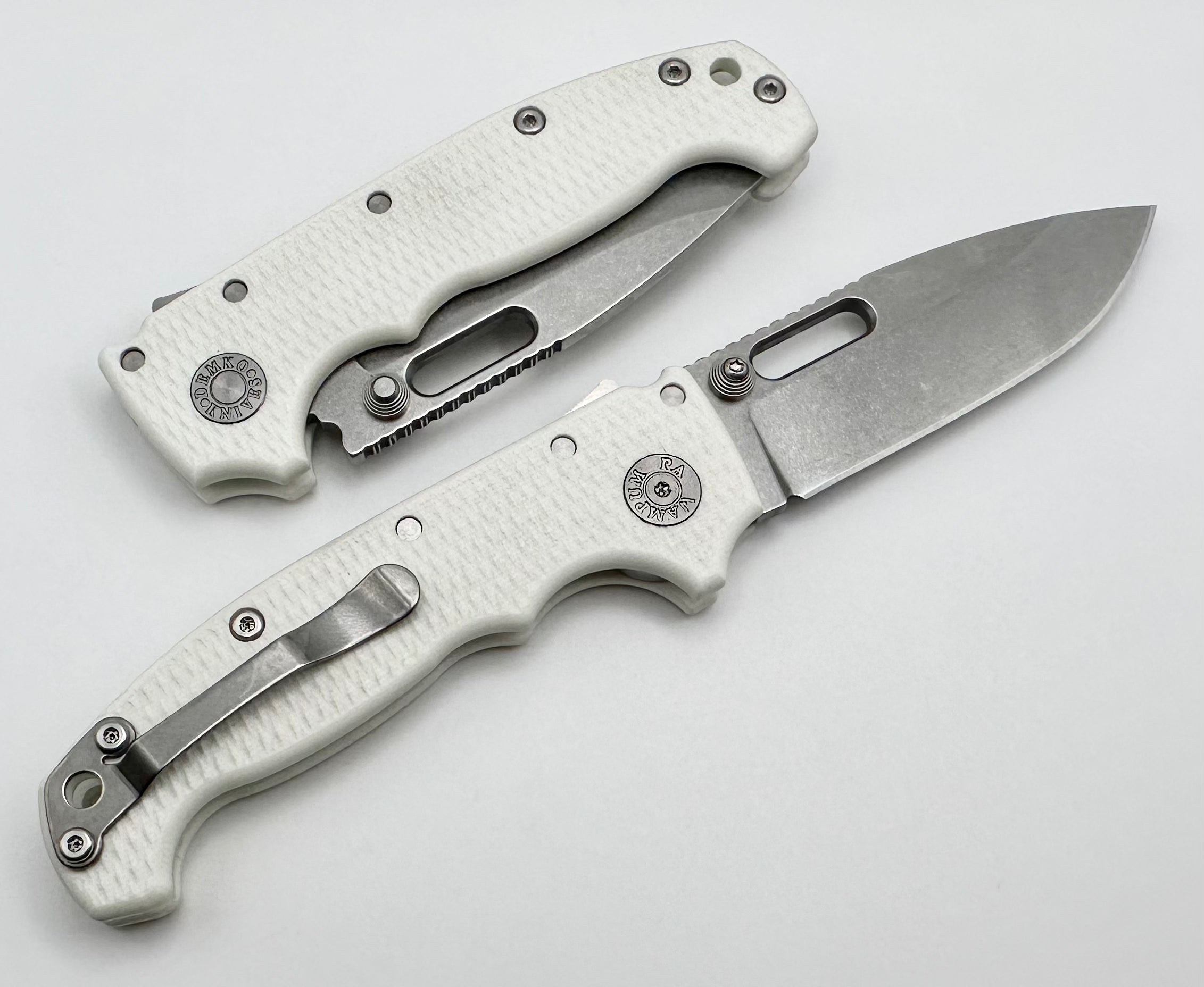 Demko Knives MG AD20 Premium Drop Point 3V with White G-10 - Exclusive Limited Edition