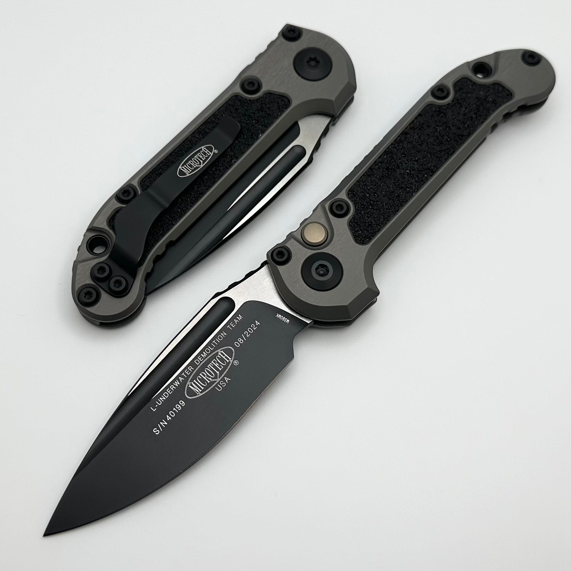 Microtech LUDT Gen III Ultimate Tactical Knife - Black Drop Point with Natural Clear Handle