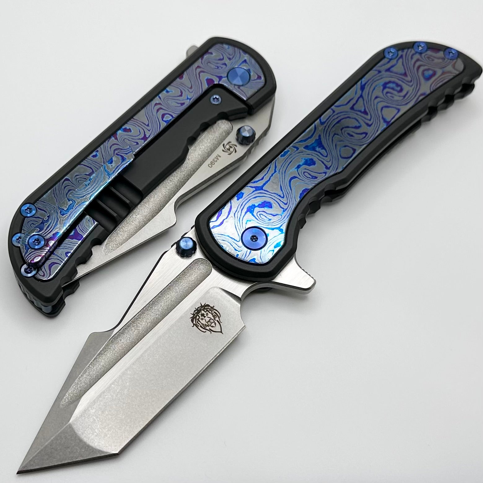 Mechforce Alphahunter Apocalypse Folding Knife - Premium Black Timascus & M390 Steel